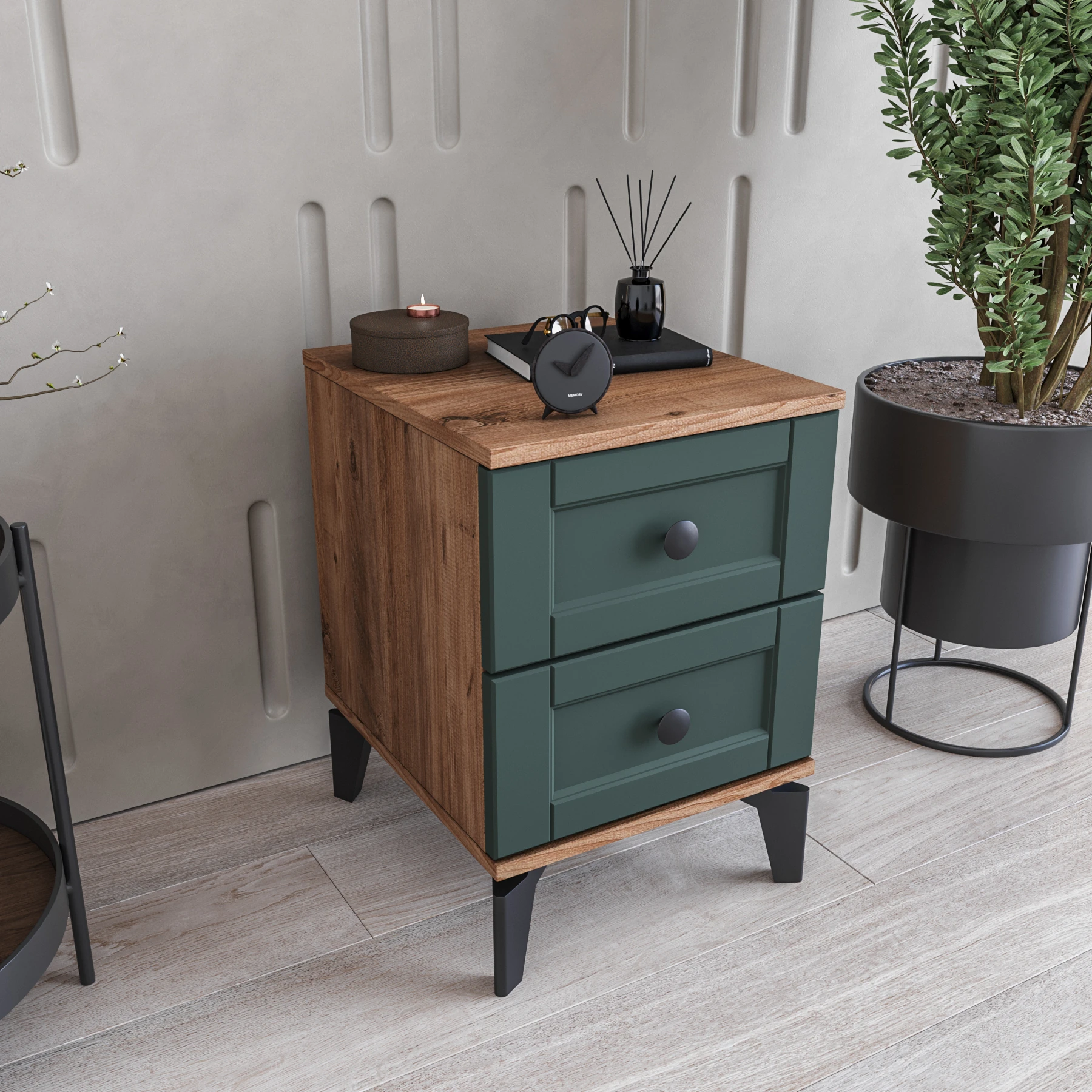 MONZIO SILVA KA-202-SL-YA 2 ÇEKMECELİ KOMİDİN