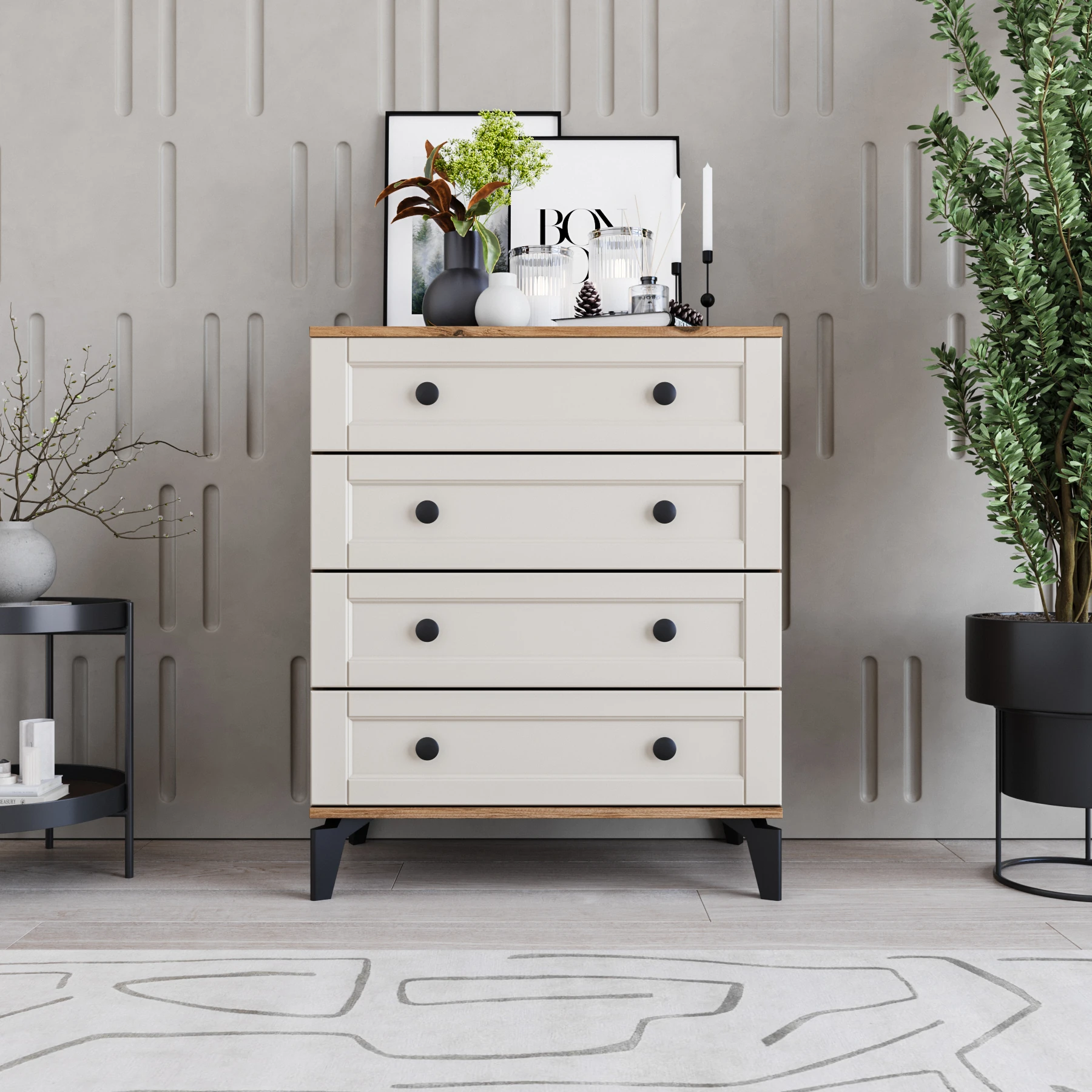 MONZIO SILVA SA-402-SL-AT 4 ÇEKMECELİ ŞİFONYER