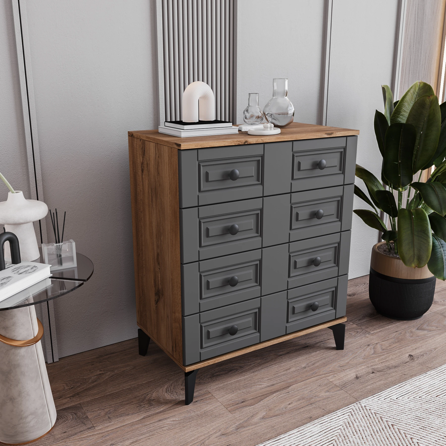 MONZIO TERRA SA-406-TR-NA 4 ÇEKMECELİ ŞİFONYER