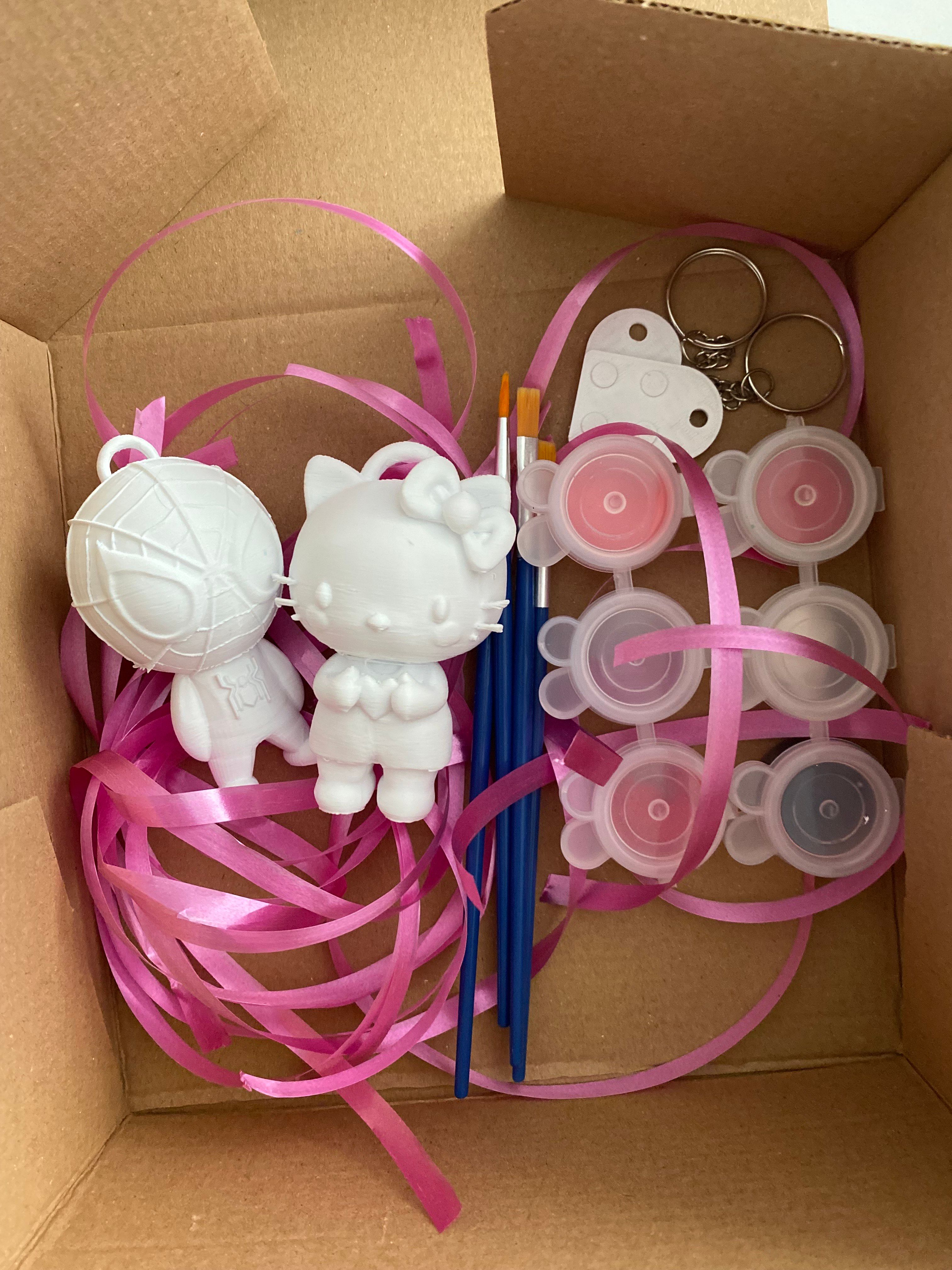 Hello Kitty Spiderman(8cm) çift anahtarlık boyama kiti