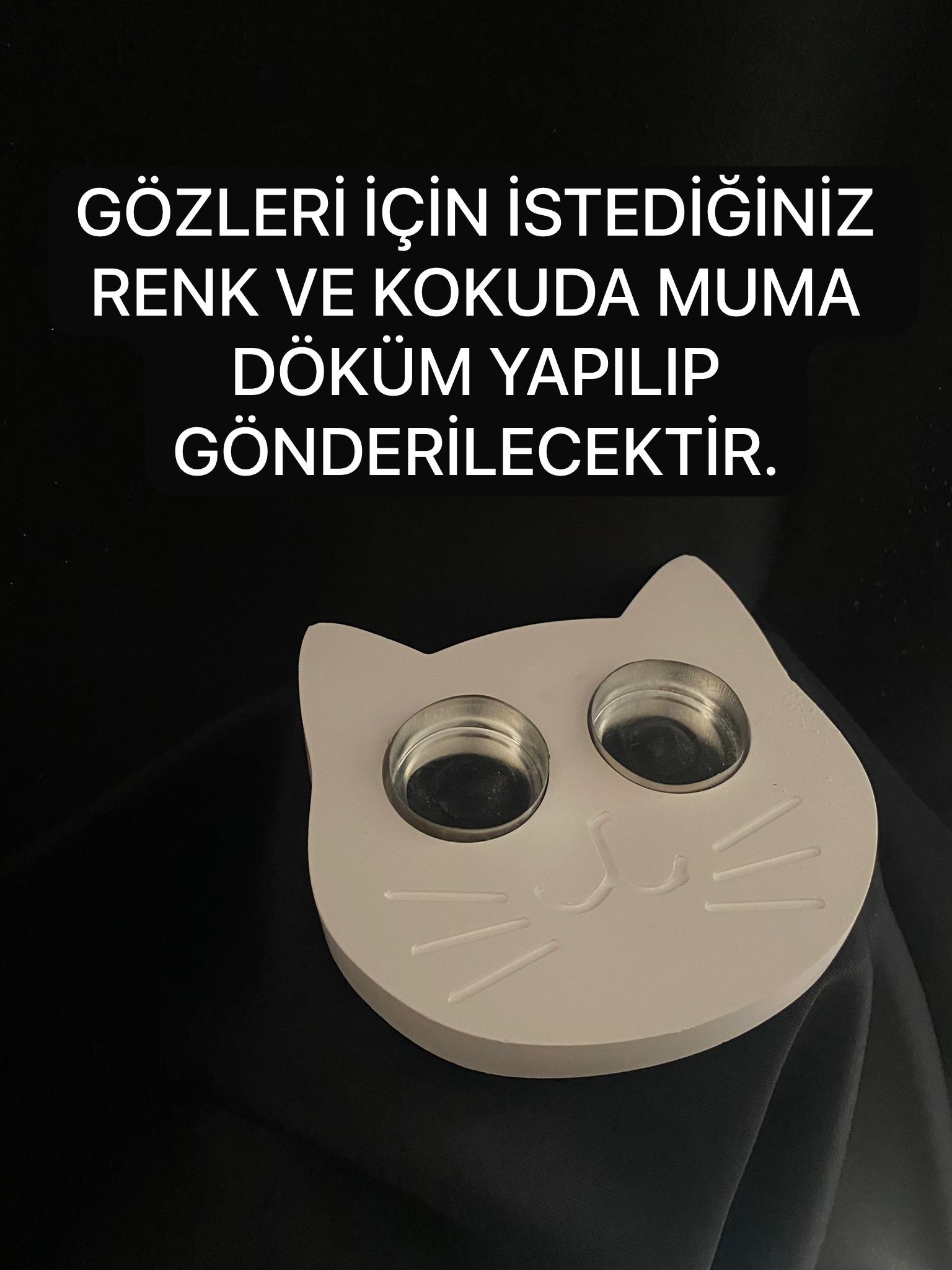 Dekoratif Kedi Mum Tabağı