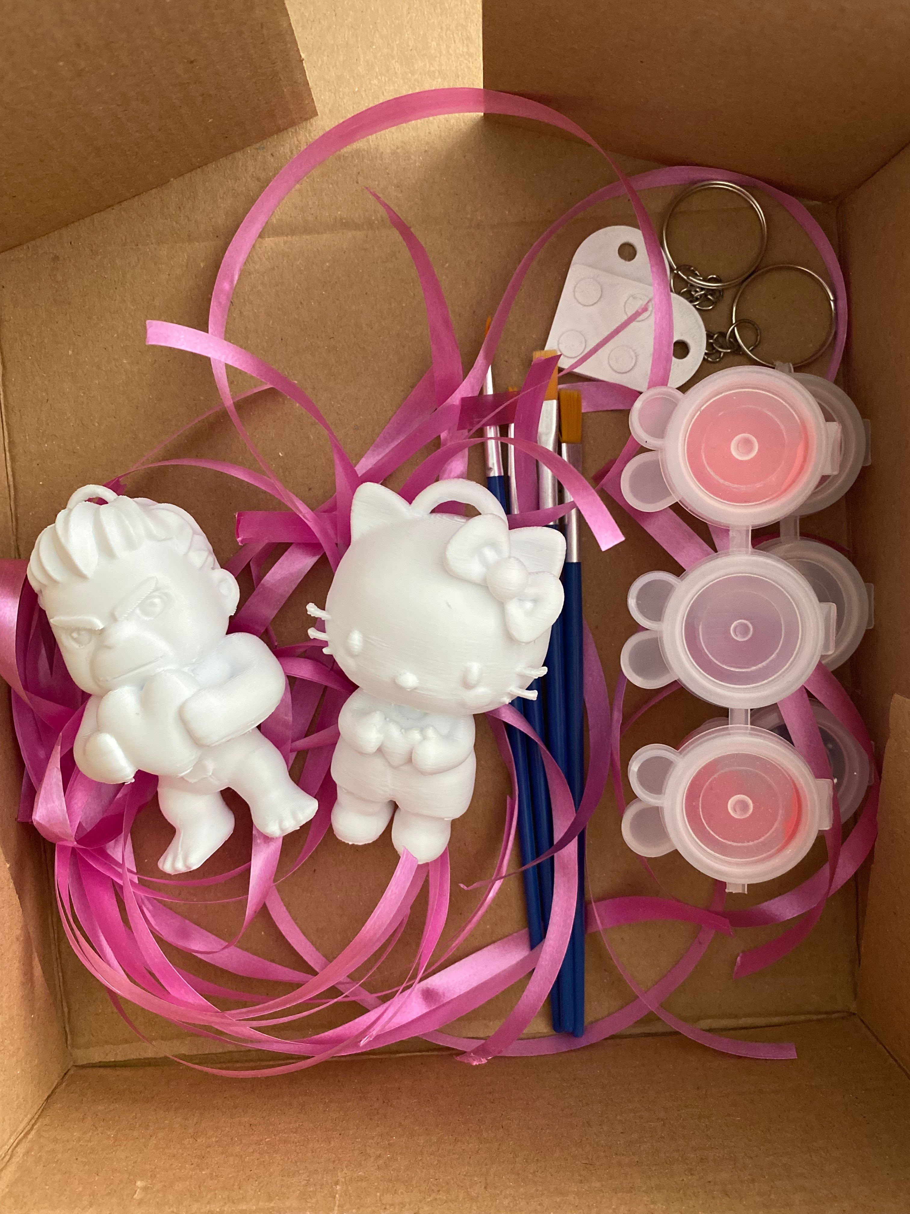 Hello Kitty Hulk(8cm) çift anahtarlık boyama kiti