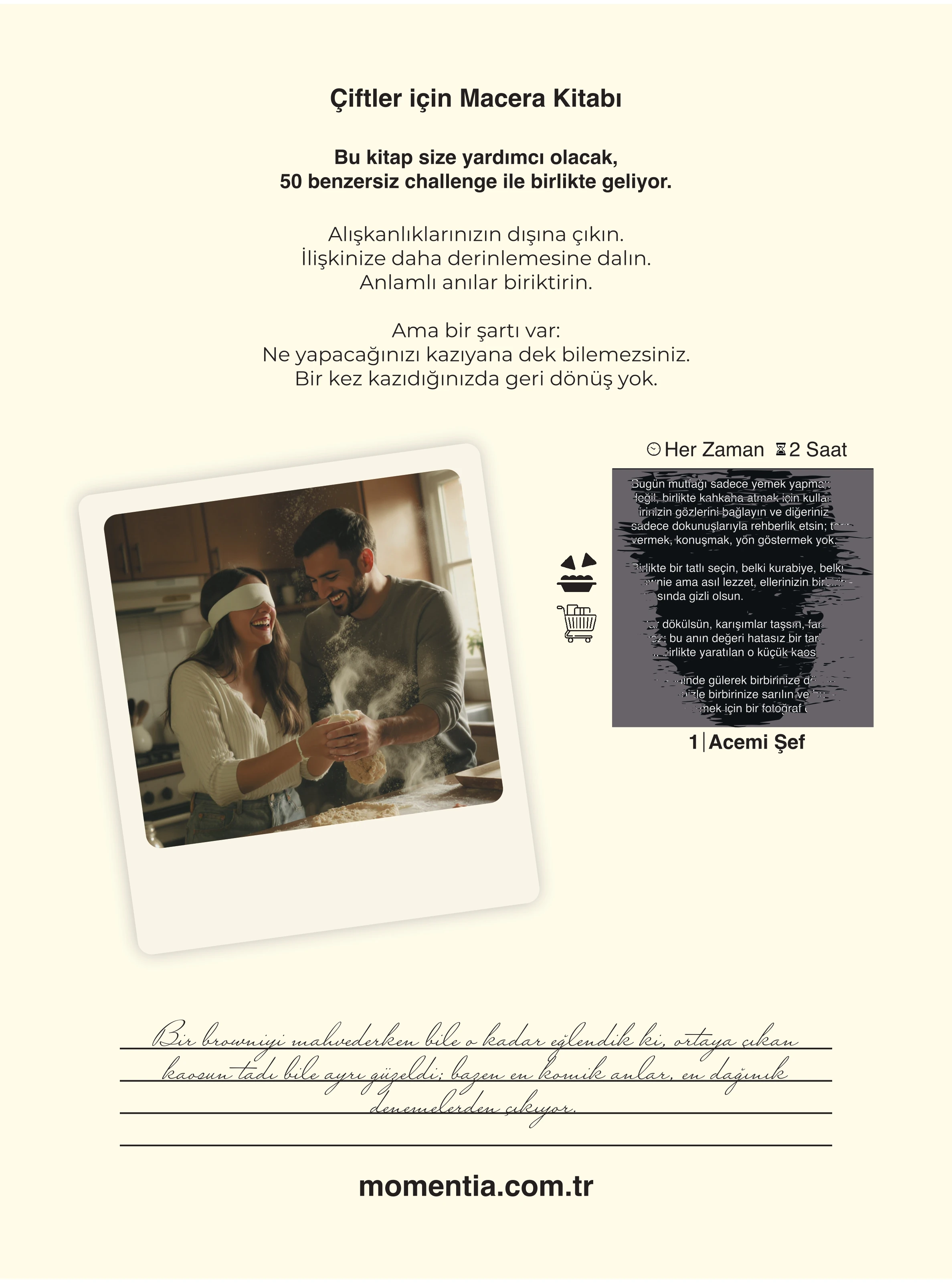 MOMENTİA ÇİFT SERİSİ ÇİFTLER İÇİN 50 ANI & CHALLENGE KAZI-KAZAN DEFTERİ