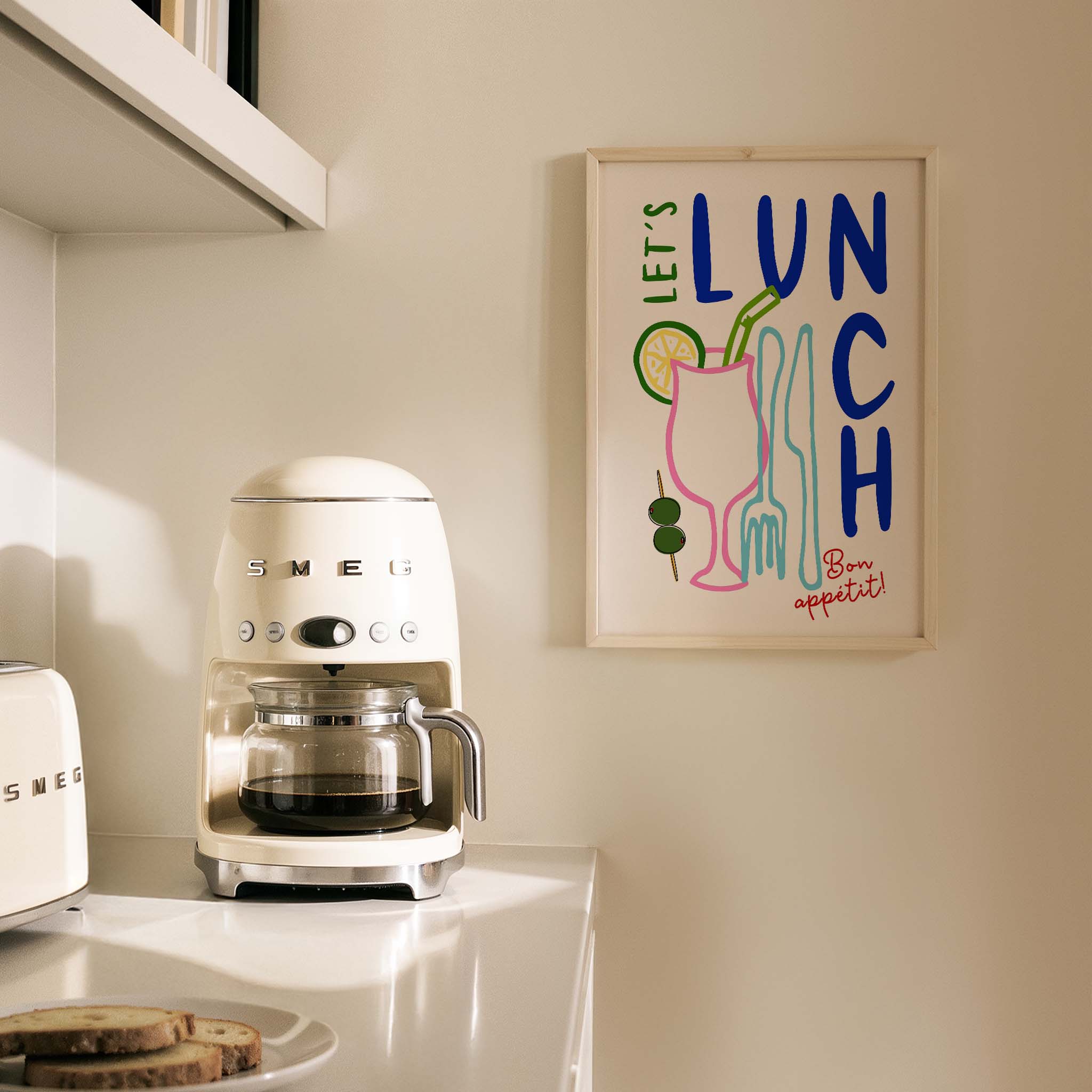 Let’s Lunch Tipografi Mutfak Duvar Tablosu