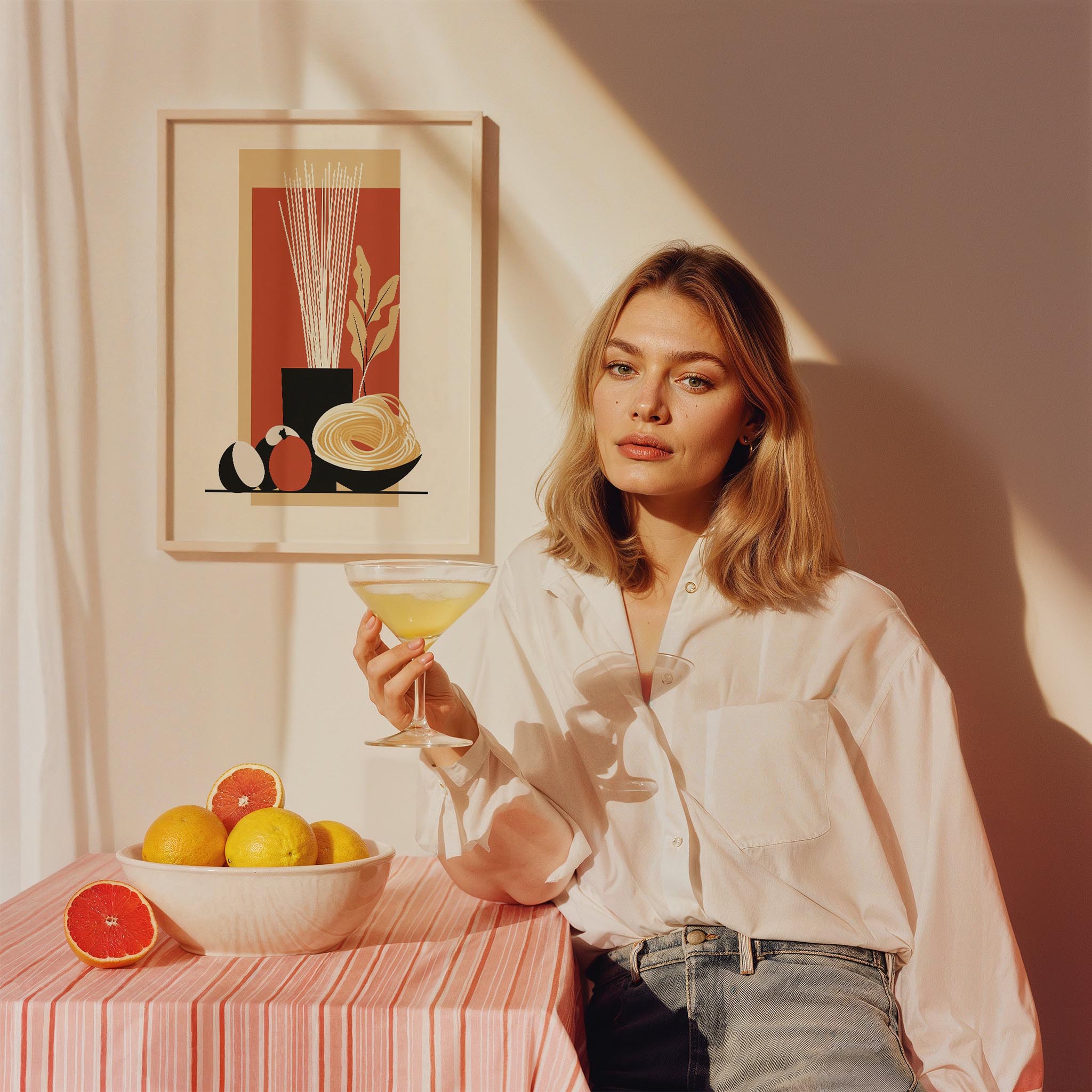 Spagetti ve Malzemeler Minimalist Stil Mutfak Duvar Tablosu