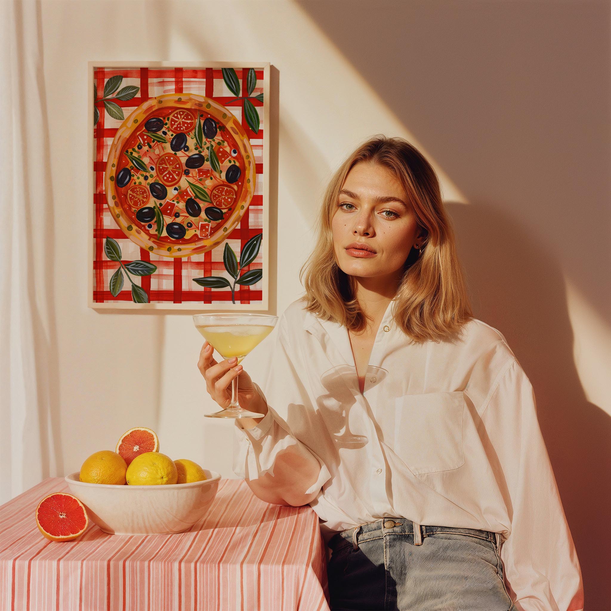 Pizza Soffitta Akdeniz İtalya Koleksiyonu Mutfak Duvar Tablosu