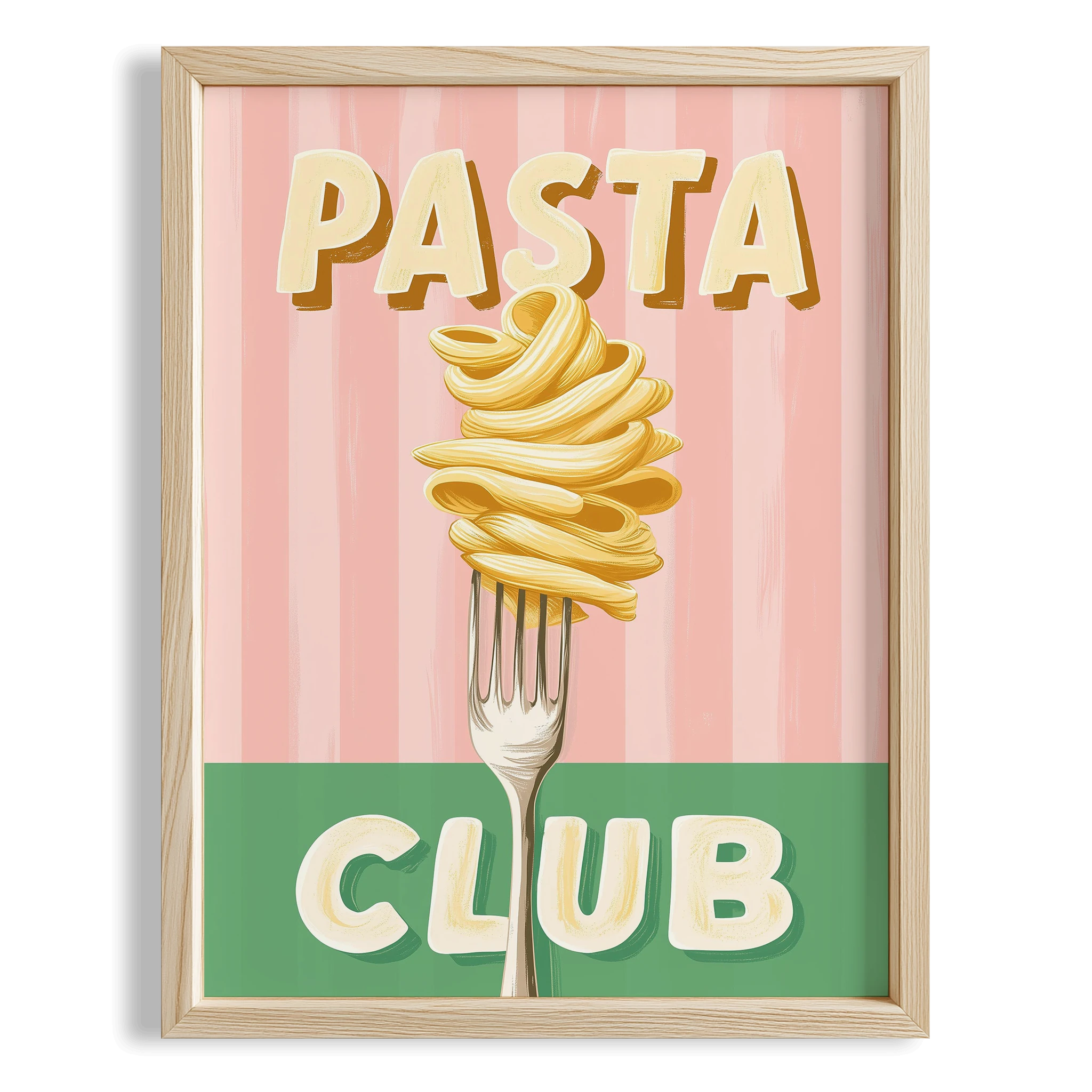 Pasta Club İtalyanca Tipografi Mutfak Duvar Tablosu II