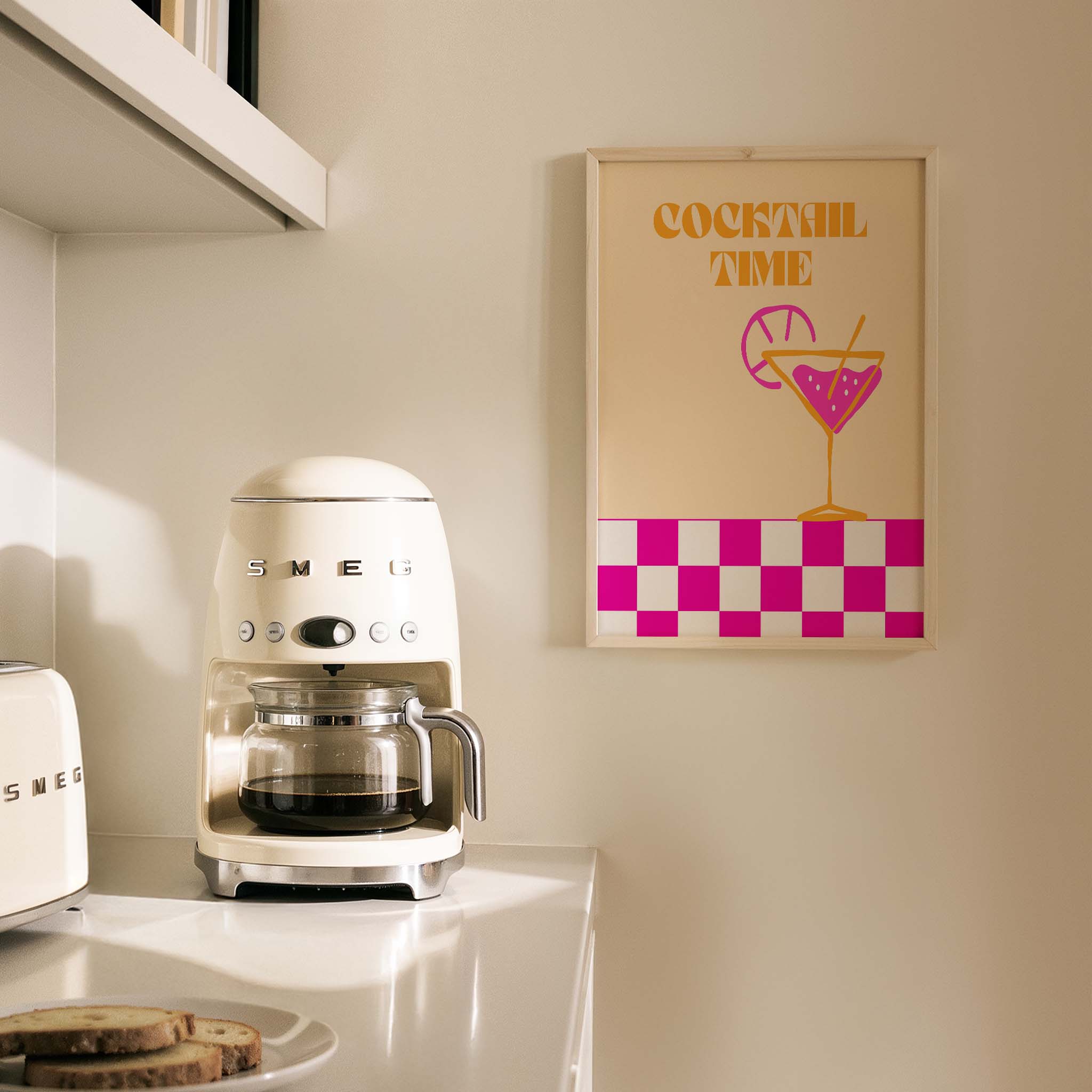 Cocktail Time Kokteyller Tipografi Mutfak Duvar Tablosu