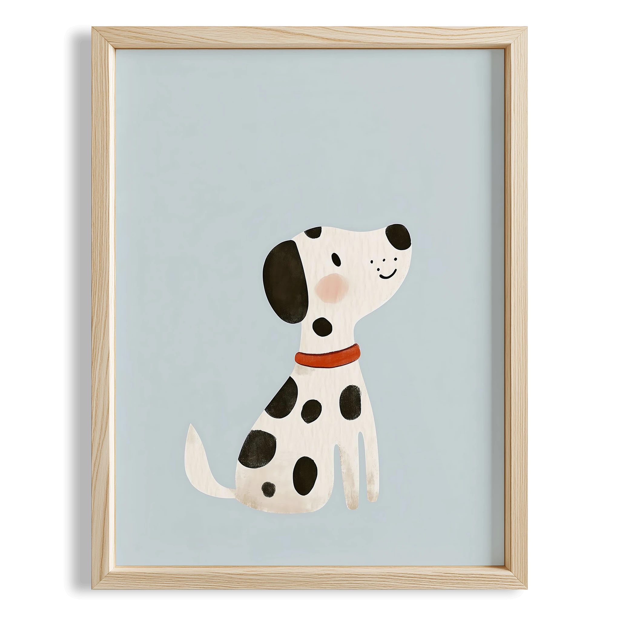 Sevimli Köpek Mavi Hayvan Temalı Erkek Çocuk Odası Ahşap Tablo II