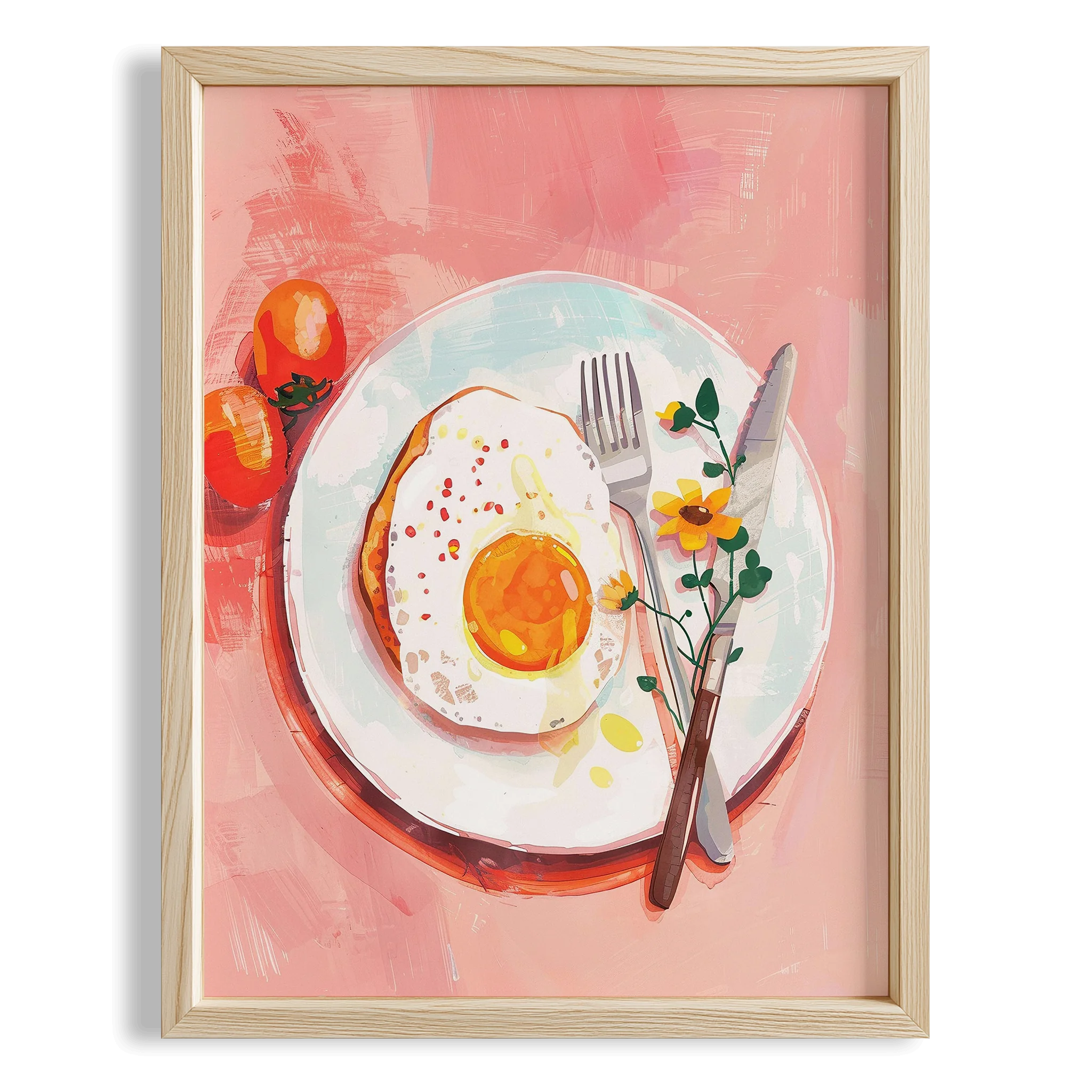 Kahvaltı Sofrası Yağlı Boya Mutfak Duvar Tablosu