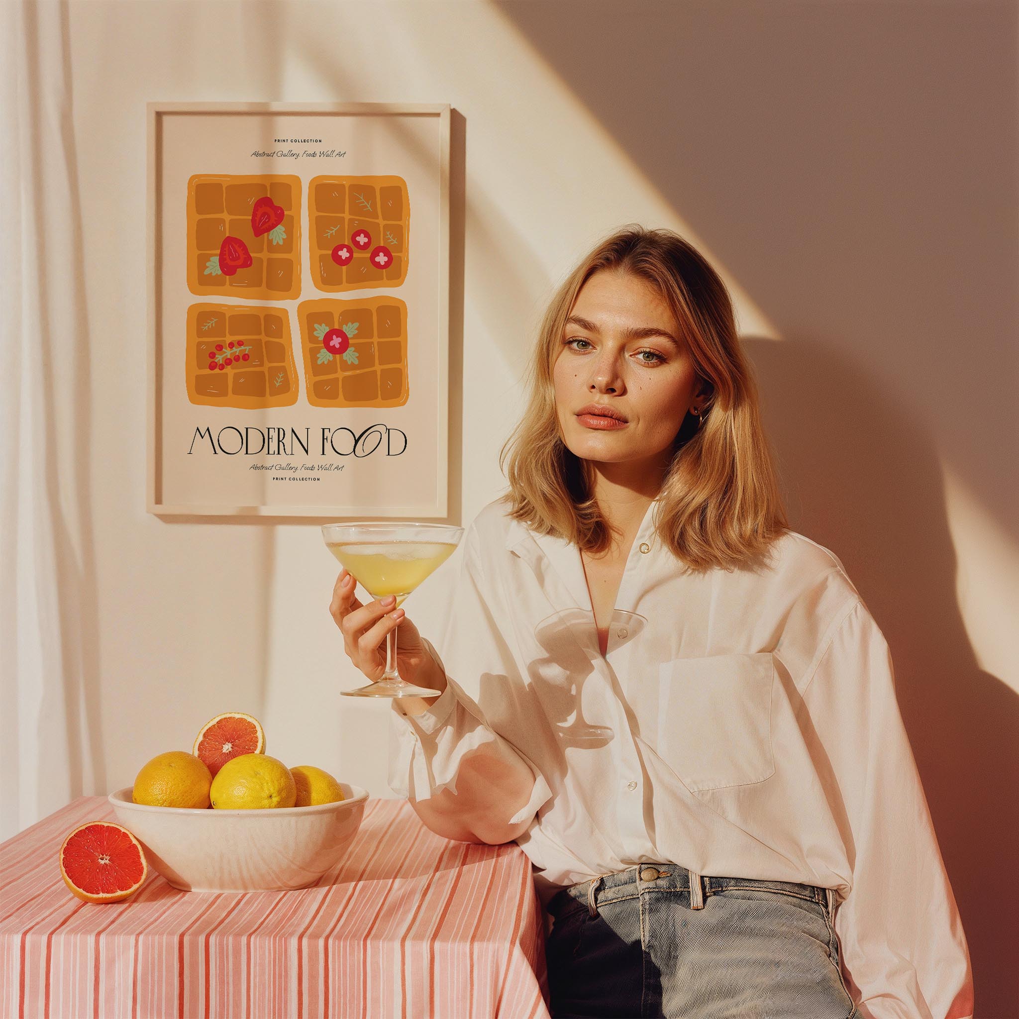 Meyveli Waffle Brunch Modern Food Akdeniz Koleksiyonu