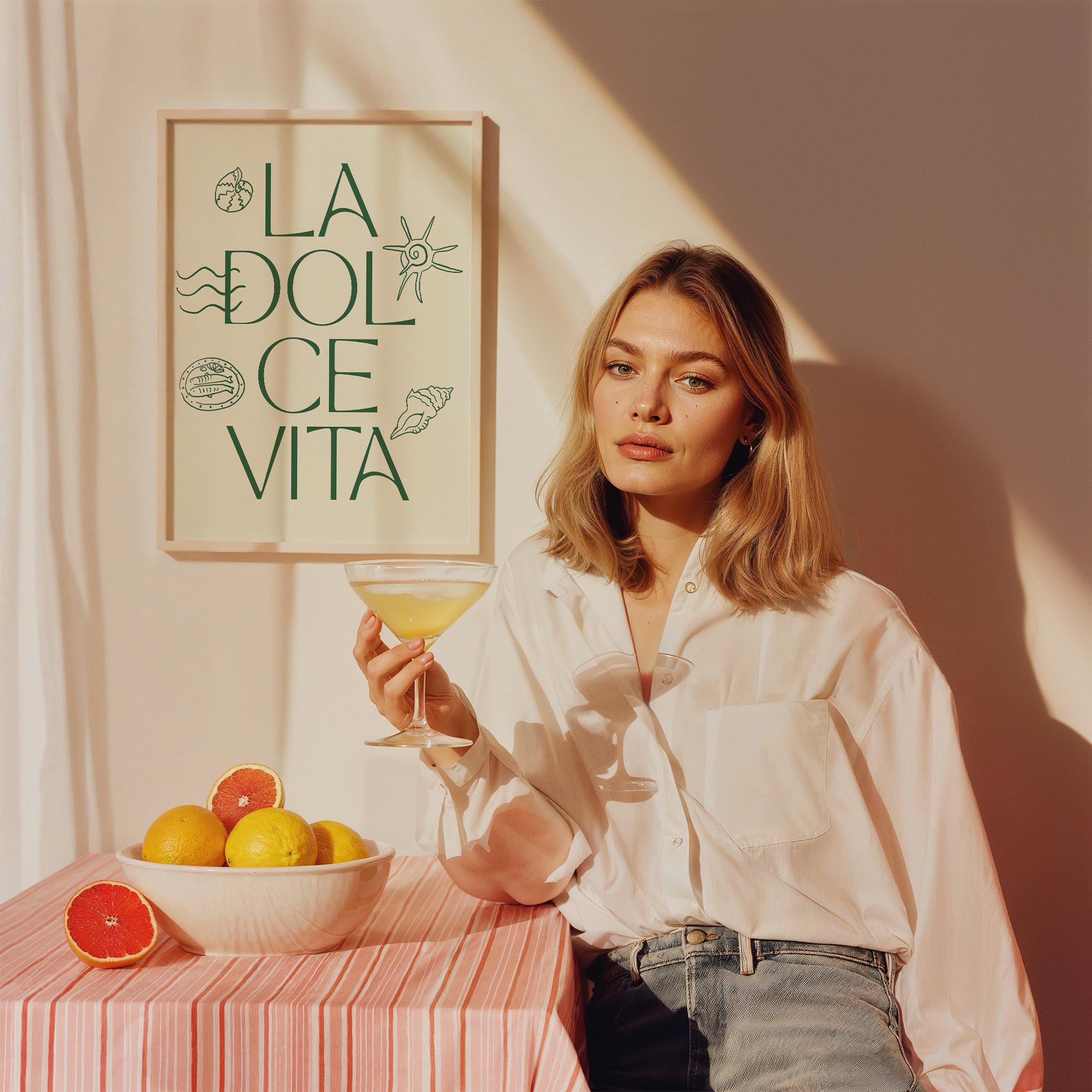 La Dolce Vita İtalyanca Tipografi Mutfak Duvar Tablosu III