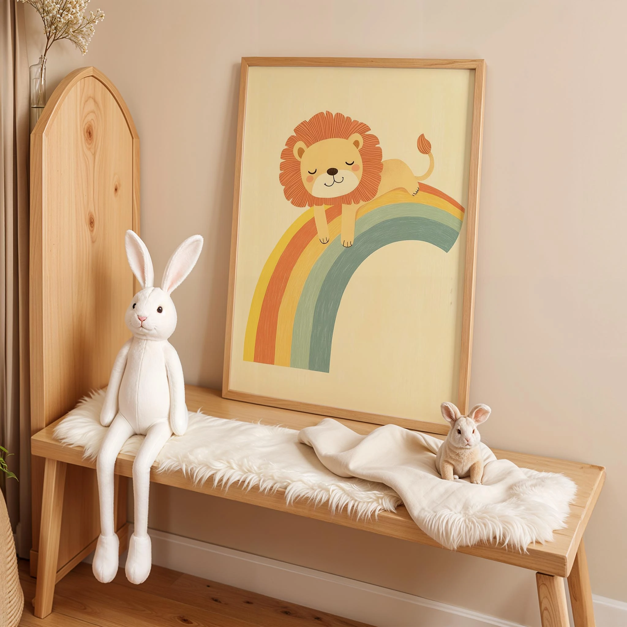 Gökkuşağı Üstünde Uyuyan Aslan