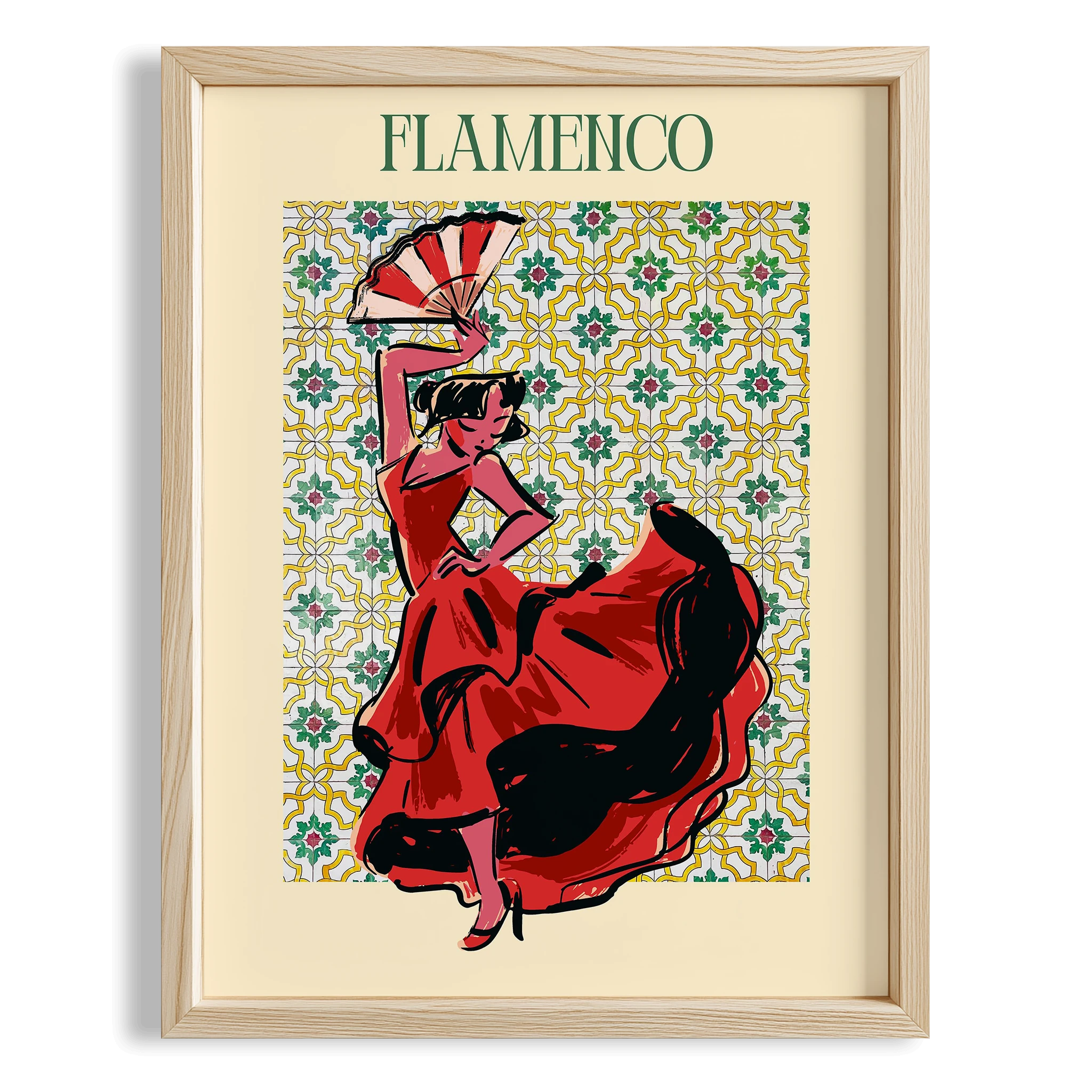 Flamenco Seramik Desen V Akdeniz İspanya Koleksiyonu Mutfak Duvar Tablosu