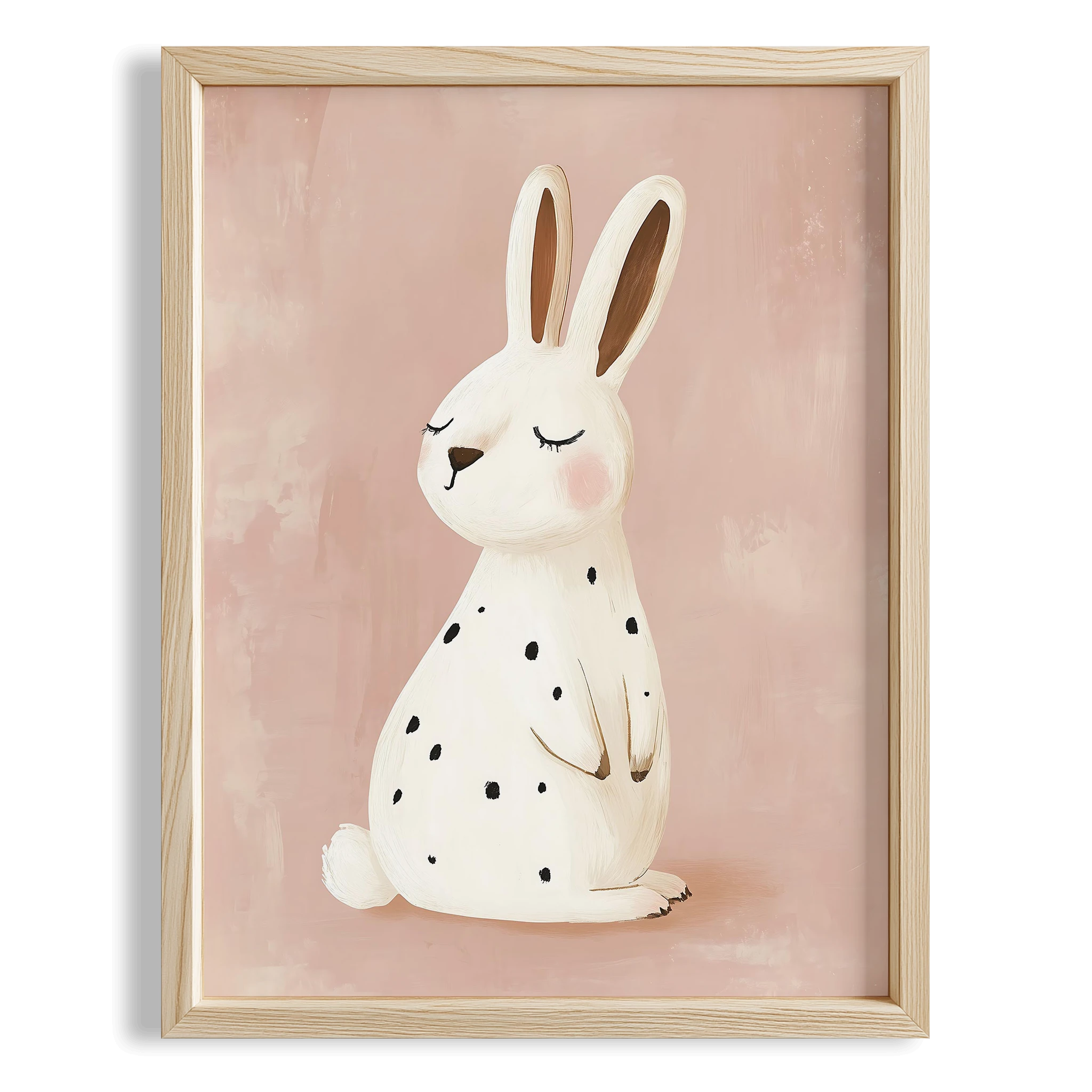 Bohem Benekli Tavşan Kız Çocuk Odası Ahşap Tablo I