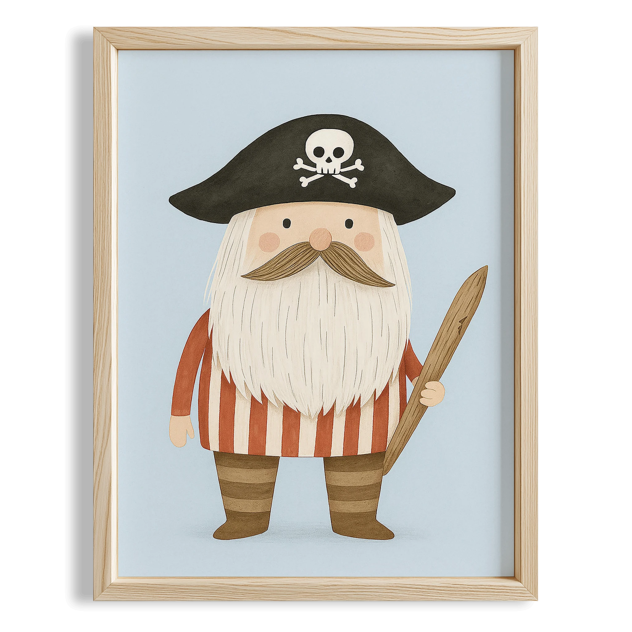 Sevimli Korsan Deniz Temalı Erkek Çocuk Odası Ahşap Tablo