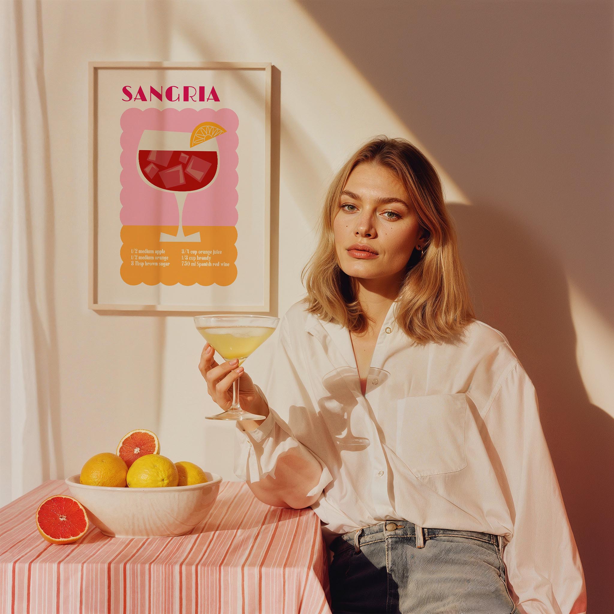 Sangria Akdeniz Kokteyller Mutfak Duvar Tablosu