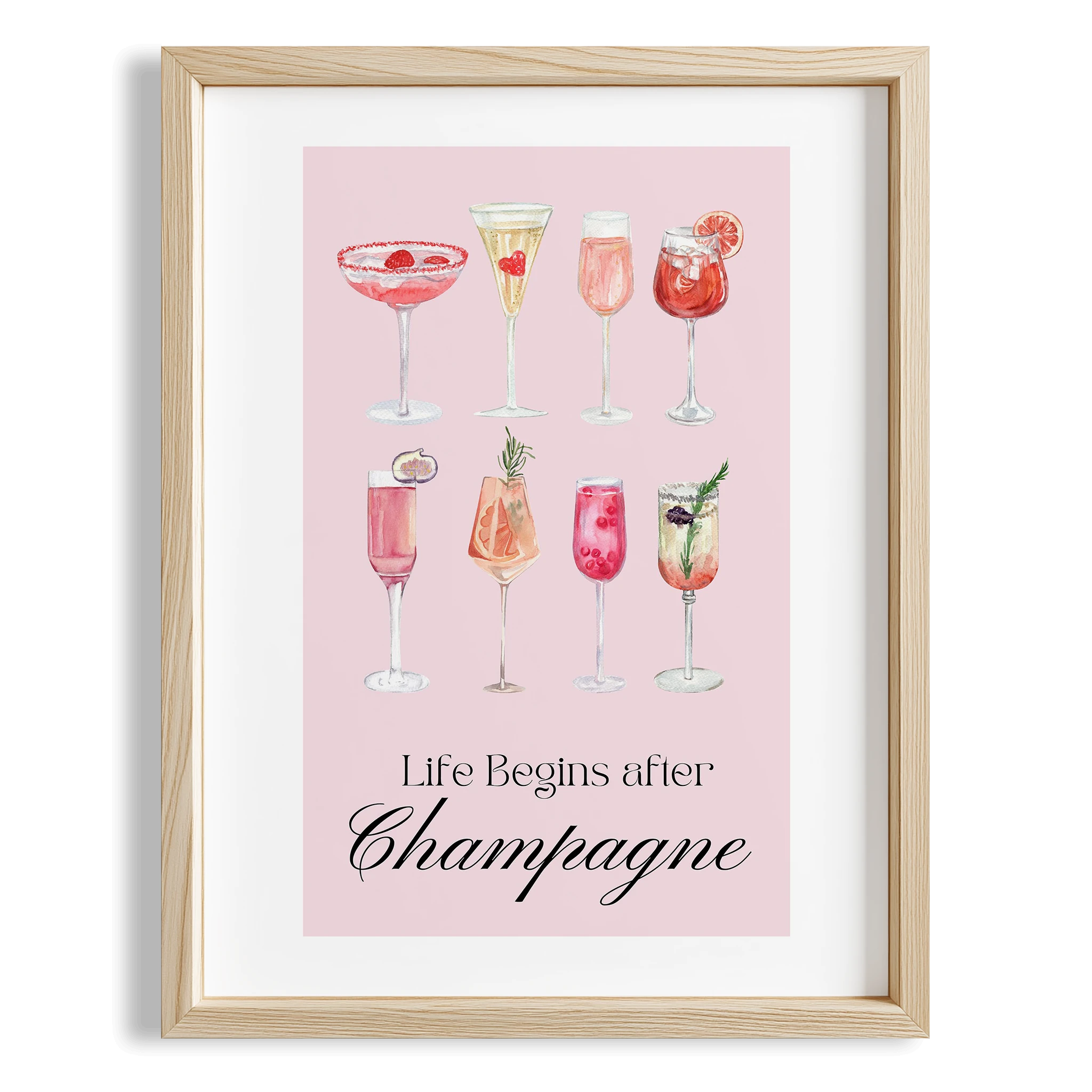 Şampanya Çeşitleri Kokteyller Mutfak Duvar Tablosu