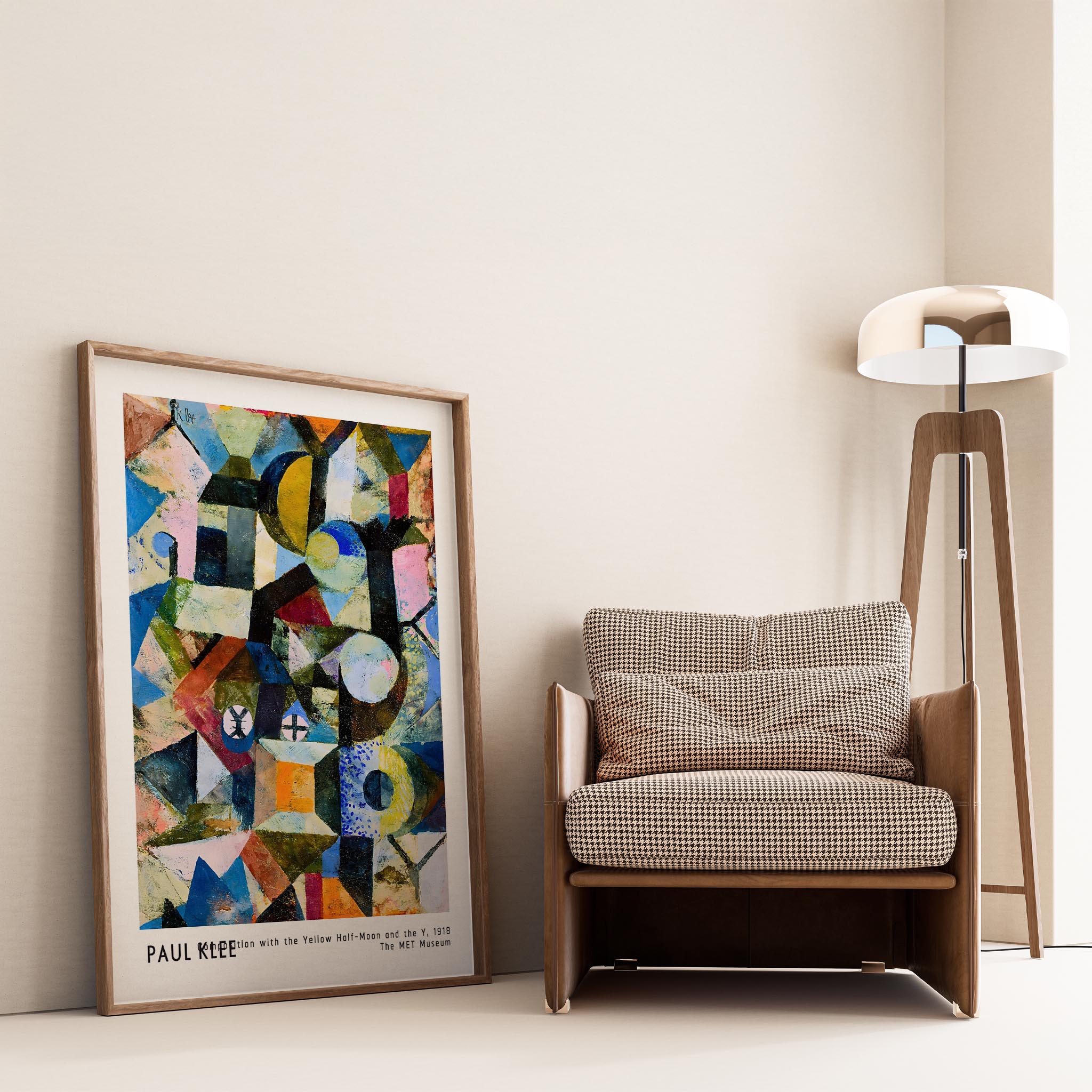 Paul Klee Sarı Yarım Ay-Y ile Kombinasyon 1918 Suluboya I Duvar Tablosu