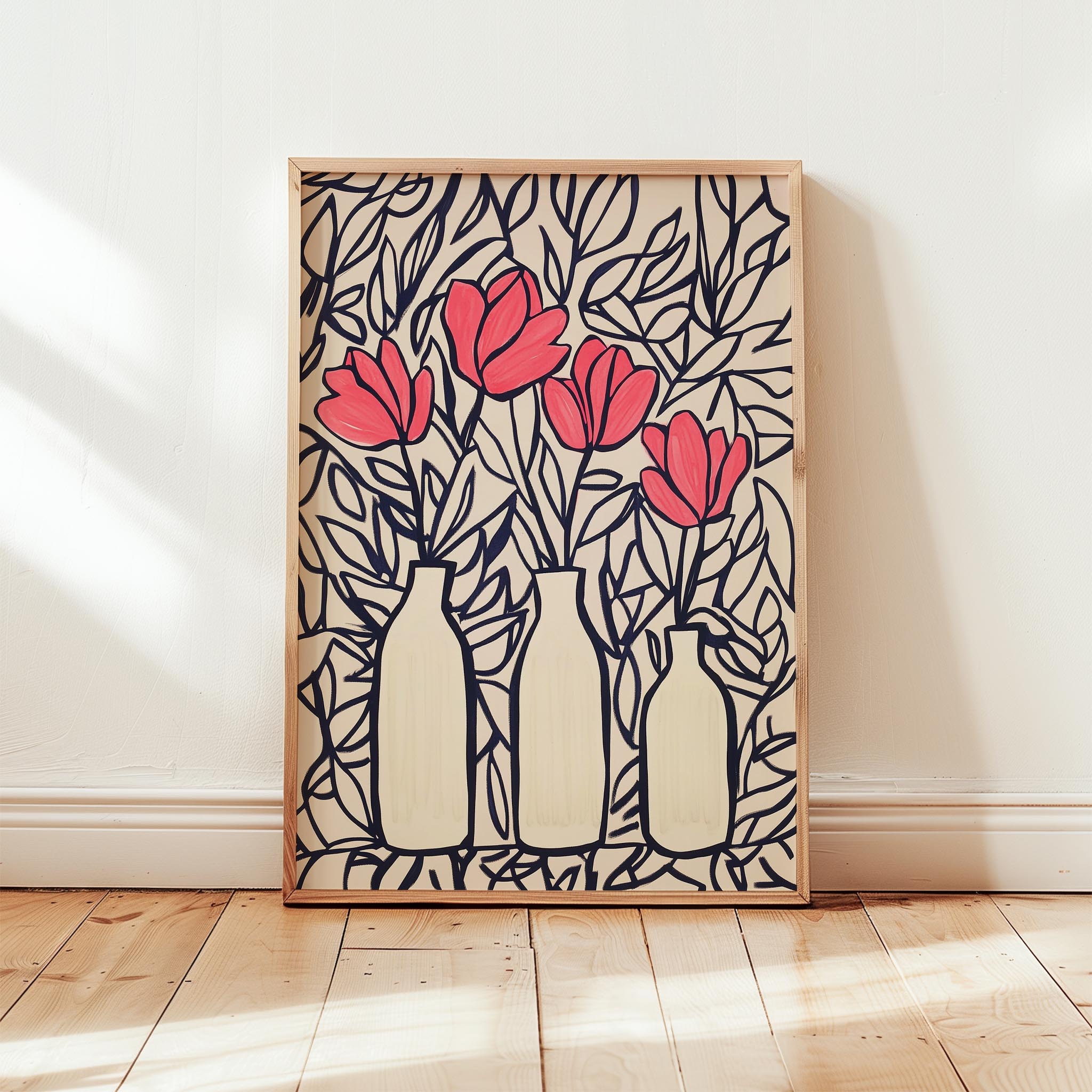 Vazo ve Çiçekler XI - Pembe Siyah Uyumu