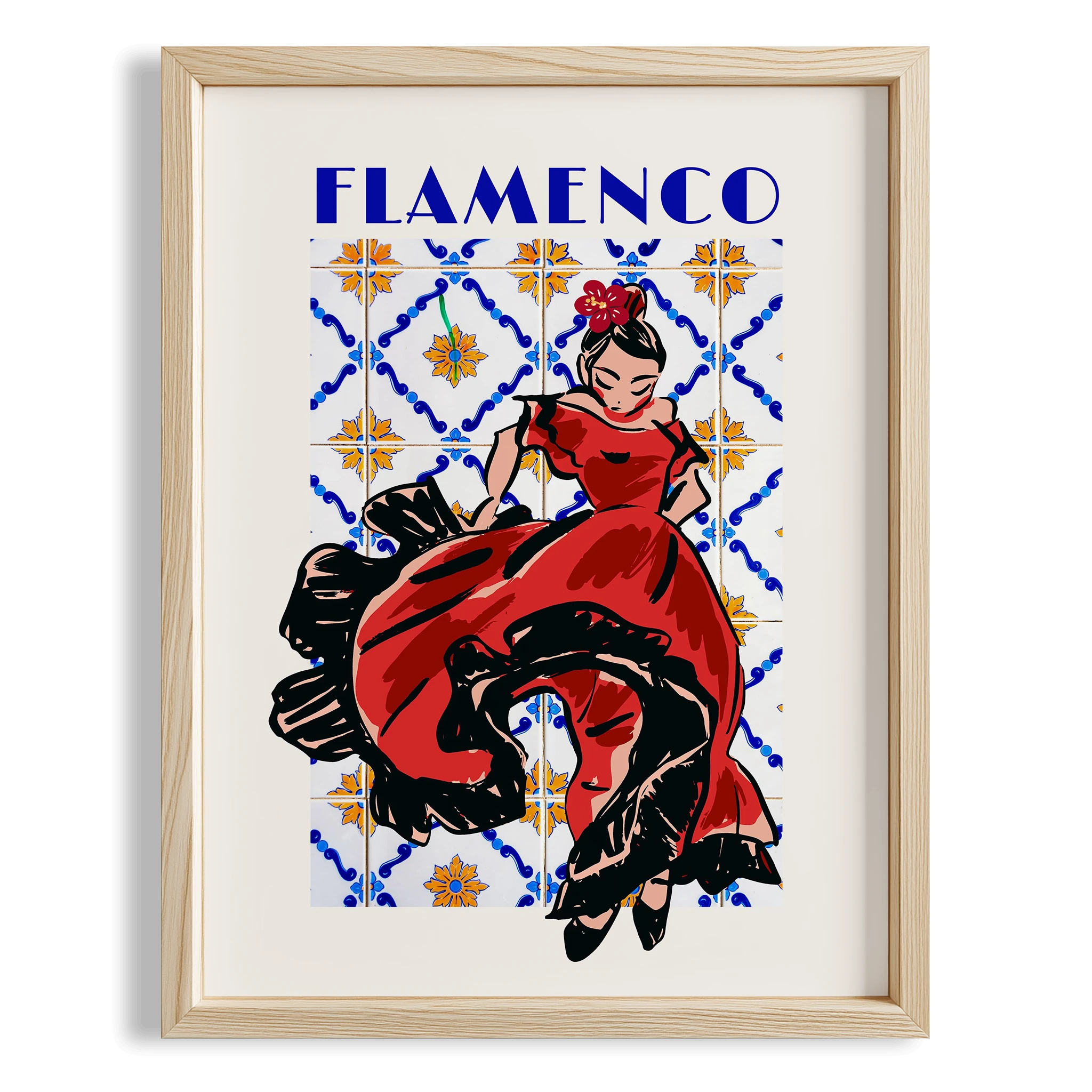 Flamenco Seramik Desen V Akdeniz İspanya Koleksiyonu Mutfak Duvar Tablosu II