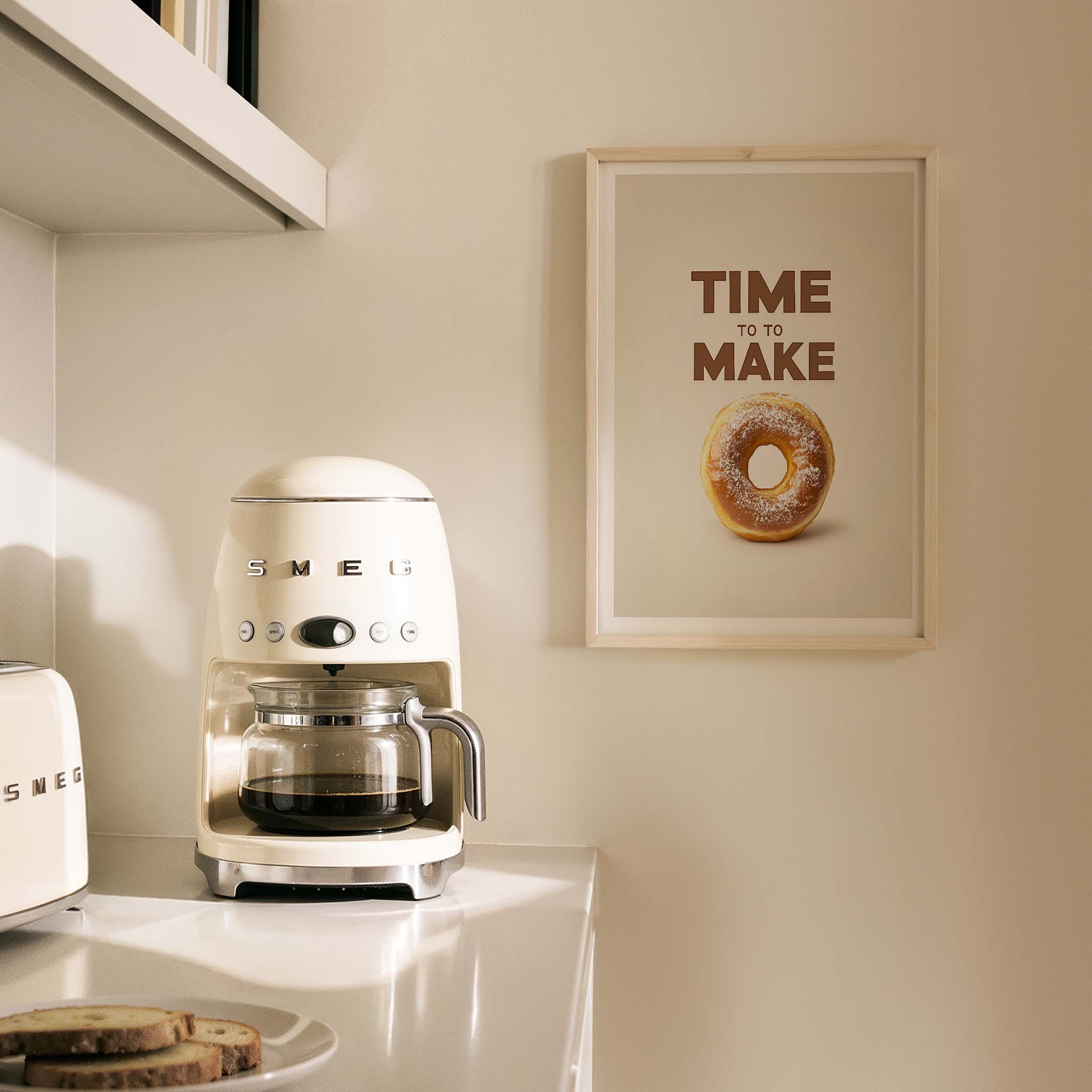 Time To Make Donut Tipografi Mutfak Duvar Tablosu