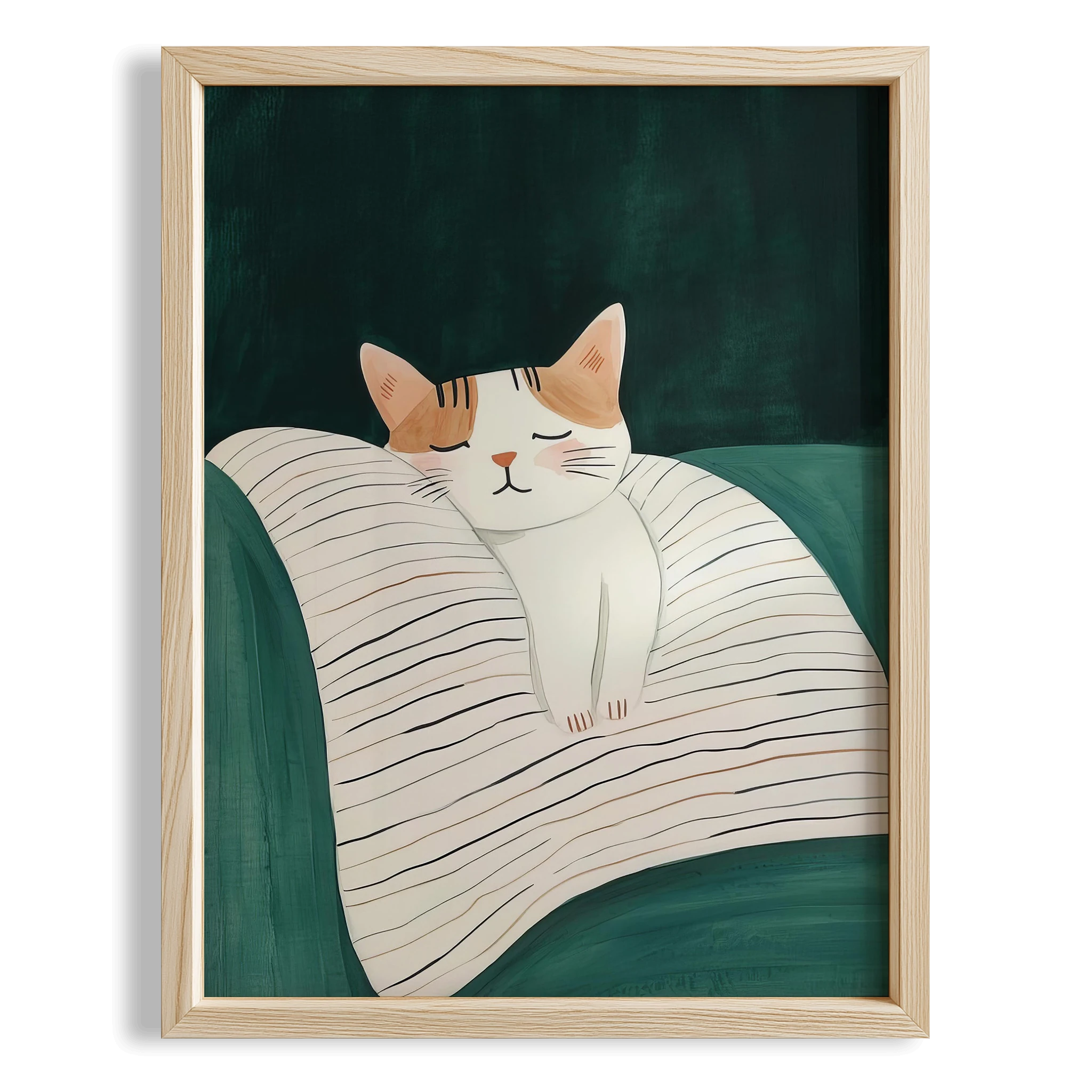 Kedi Portre XII - Minimalist Çizgili