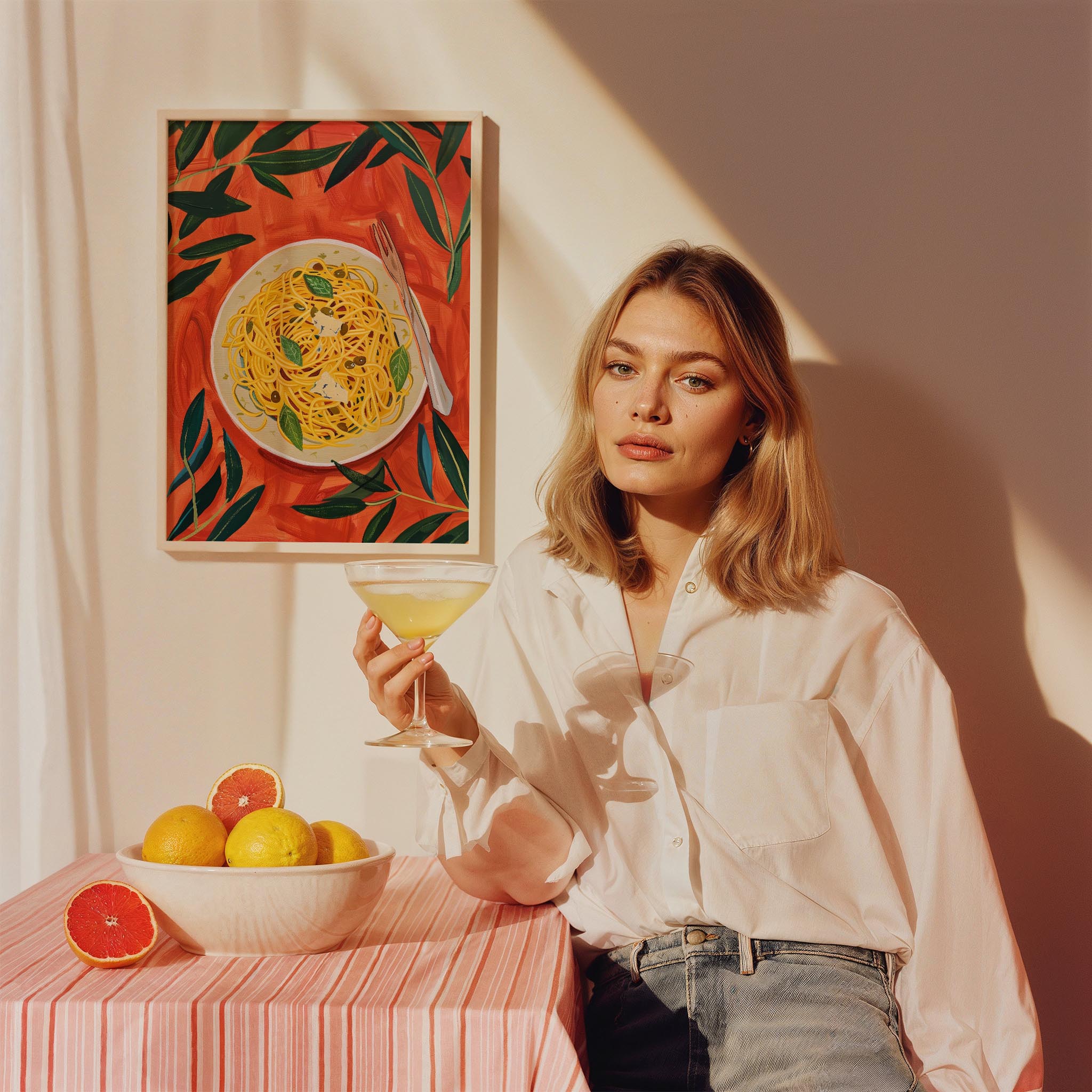 Spaghetti al Limone Akdeniz İtalya Koleksiyonu Mutfak Duvar Tablosu