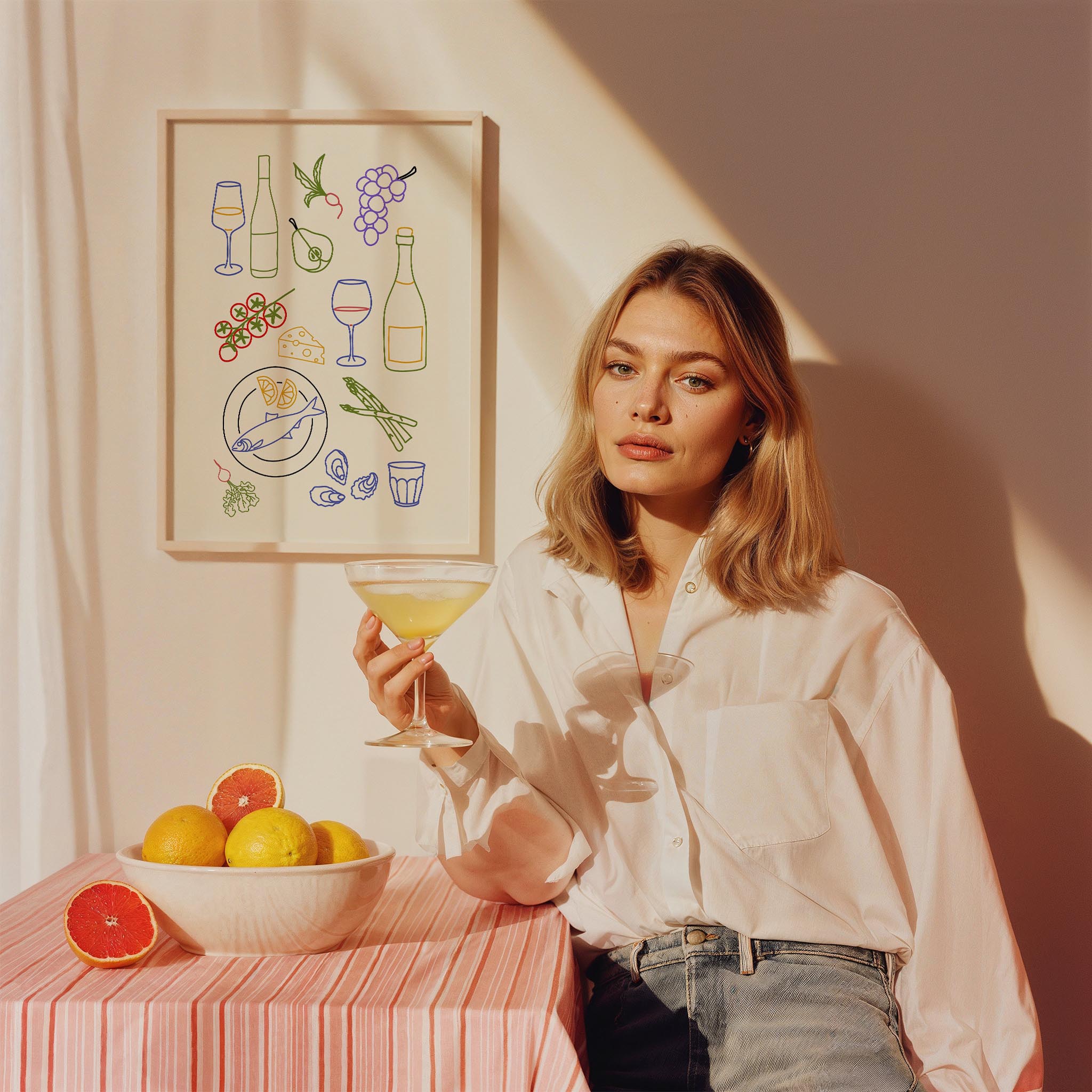 Şarap Tadımı Akdeniz İtalya Koleksiyonu Mutfak Duvar Tablosu