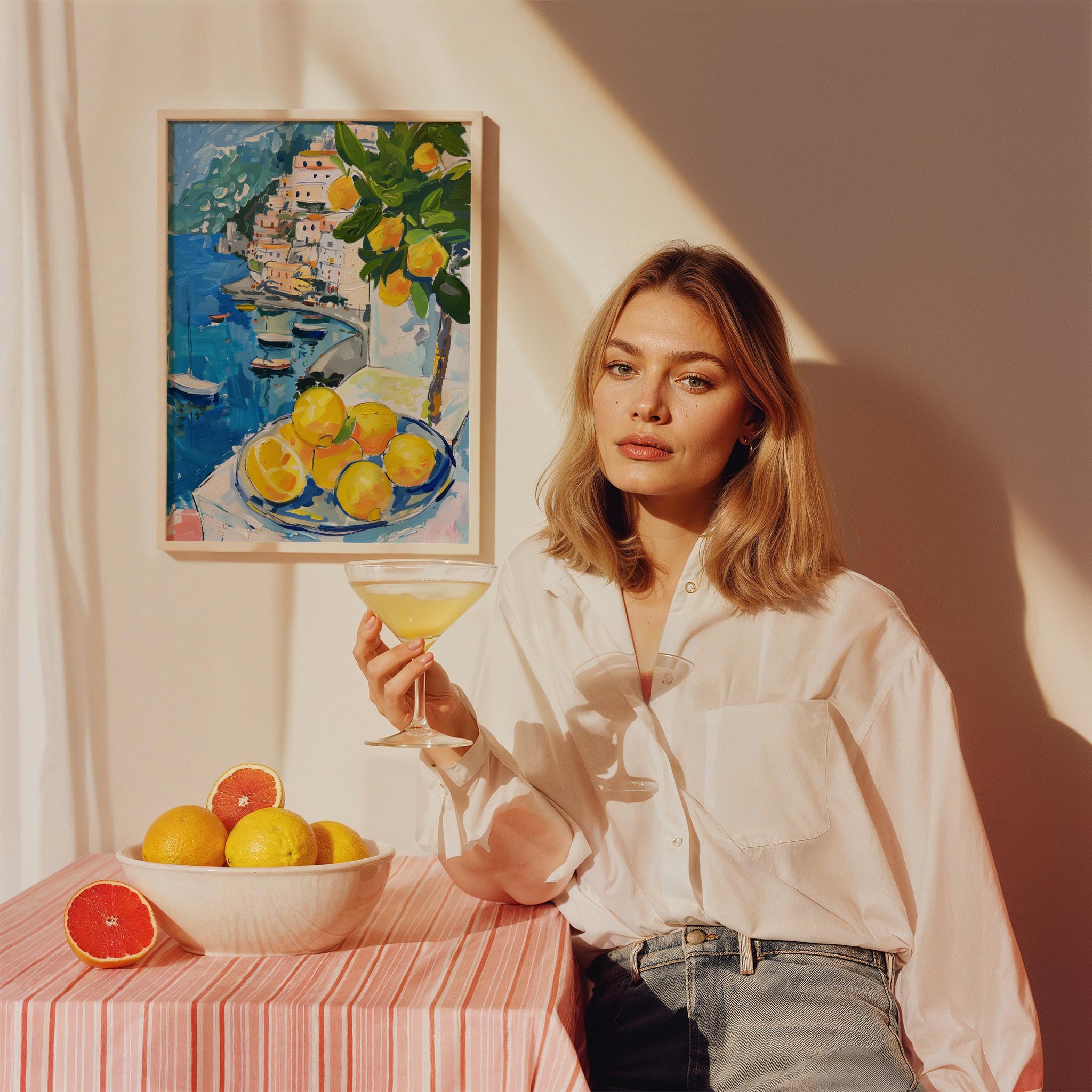 Masada Limonlar Amalfi Sahili Limoncello İtalya Koleksiyonu Mutfak Duvar Tablosu