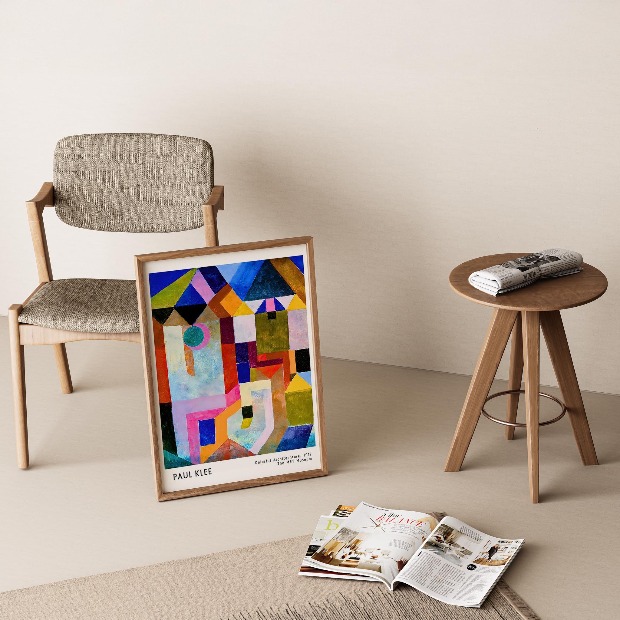 Paul Klee Renkli Mimari 1917 Suluboya I Duvar Tablosu