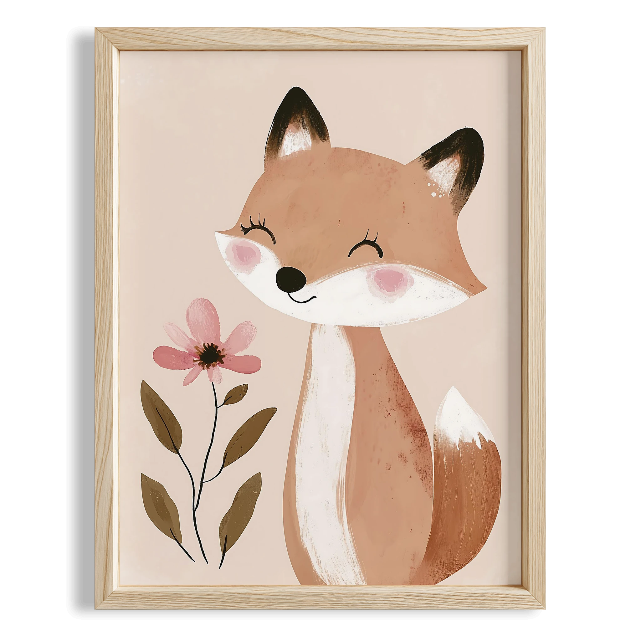 Sevimli Tilki Bohem Kız Çocuk Odası Ahşap Tablo