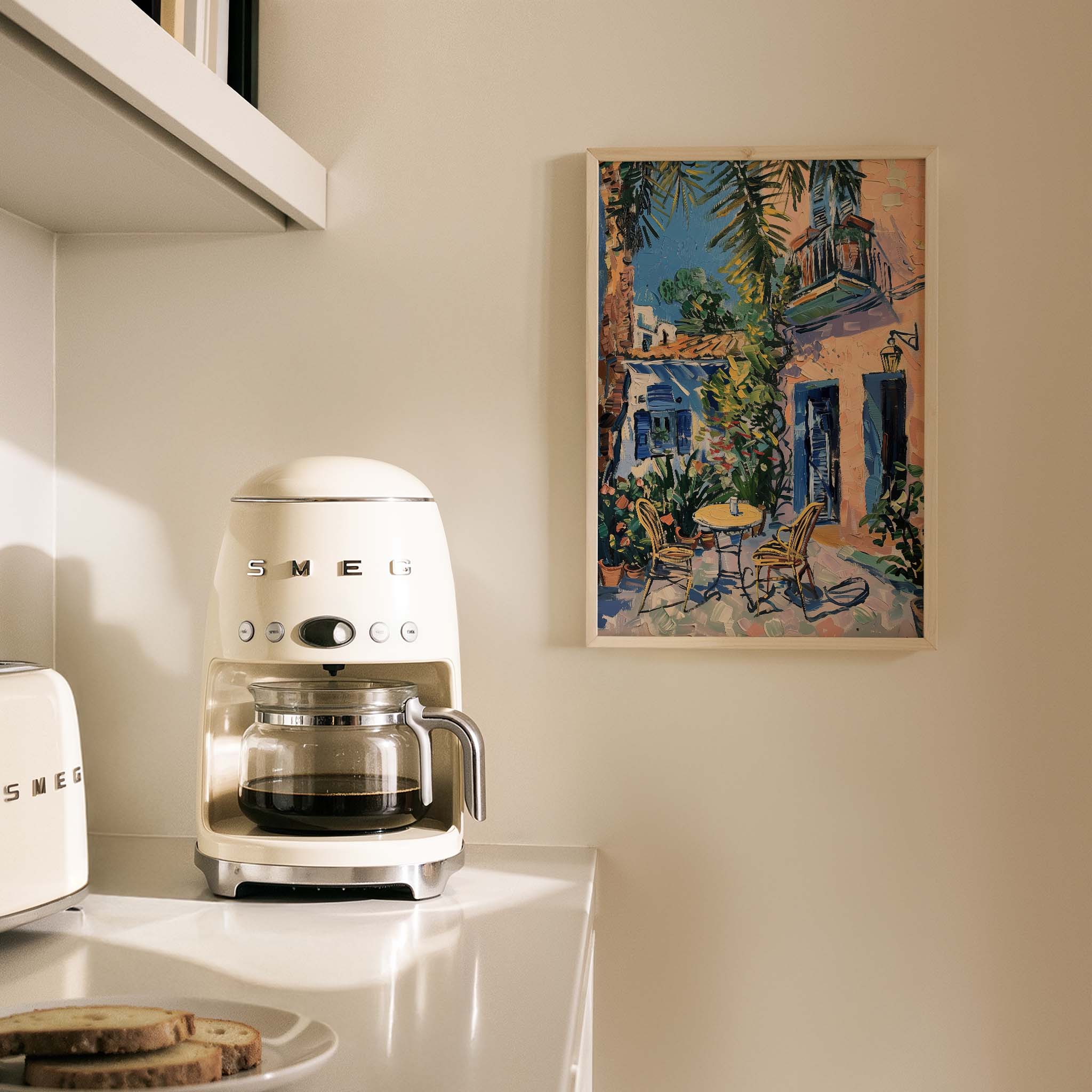 Akdeniz Sahilinde Yemek Akdeniz İtalya Koleksiyonu Mutfak Duvar Tablosu