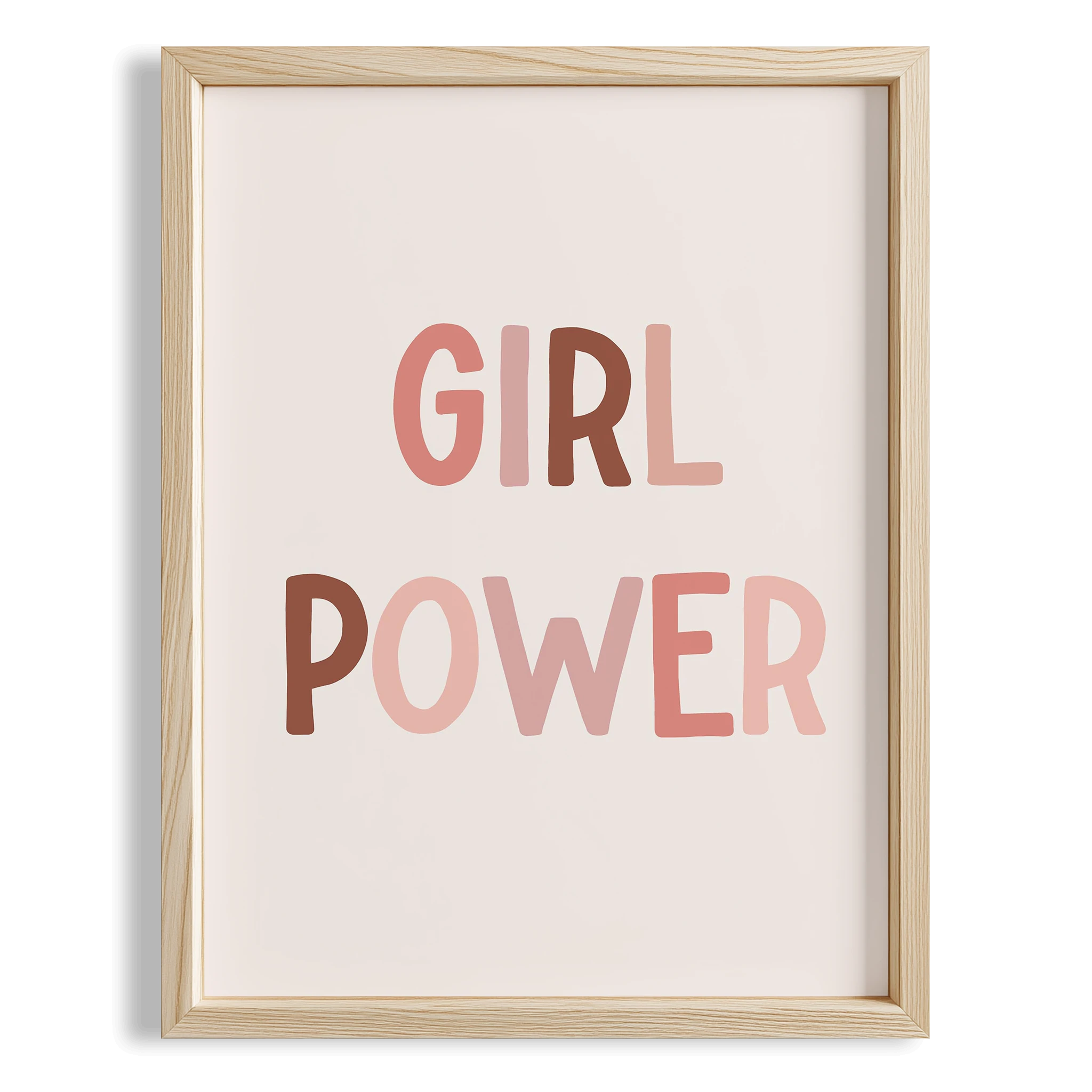 Girl Power Tipografi Kız Çocuk Odası Ahşap Tablo