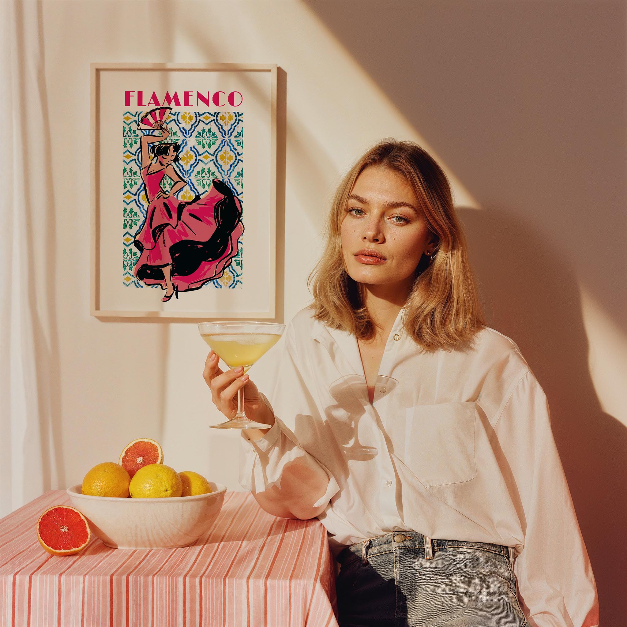 Flamenco Seramik Desen VI Akdeniz İspanya Koleksiyonu Mutfak Duvar Tablosu