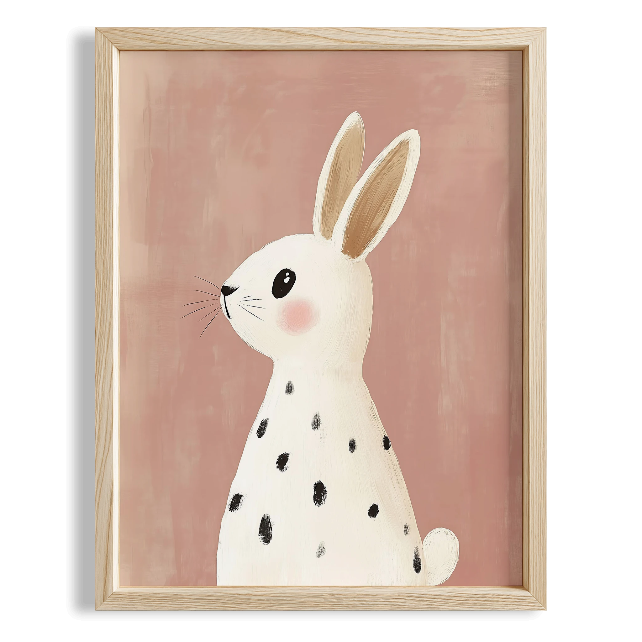 Bohem Benekli Tavşan Kız Çocuk Odası Ahşap Tablo II