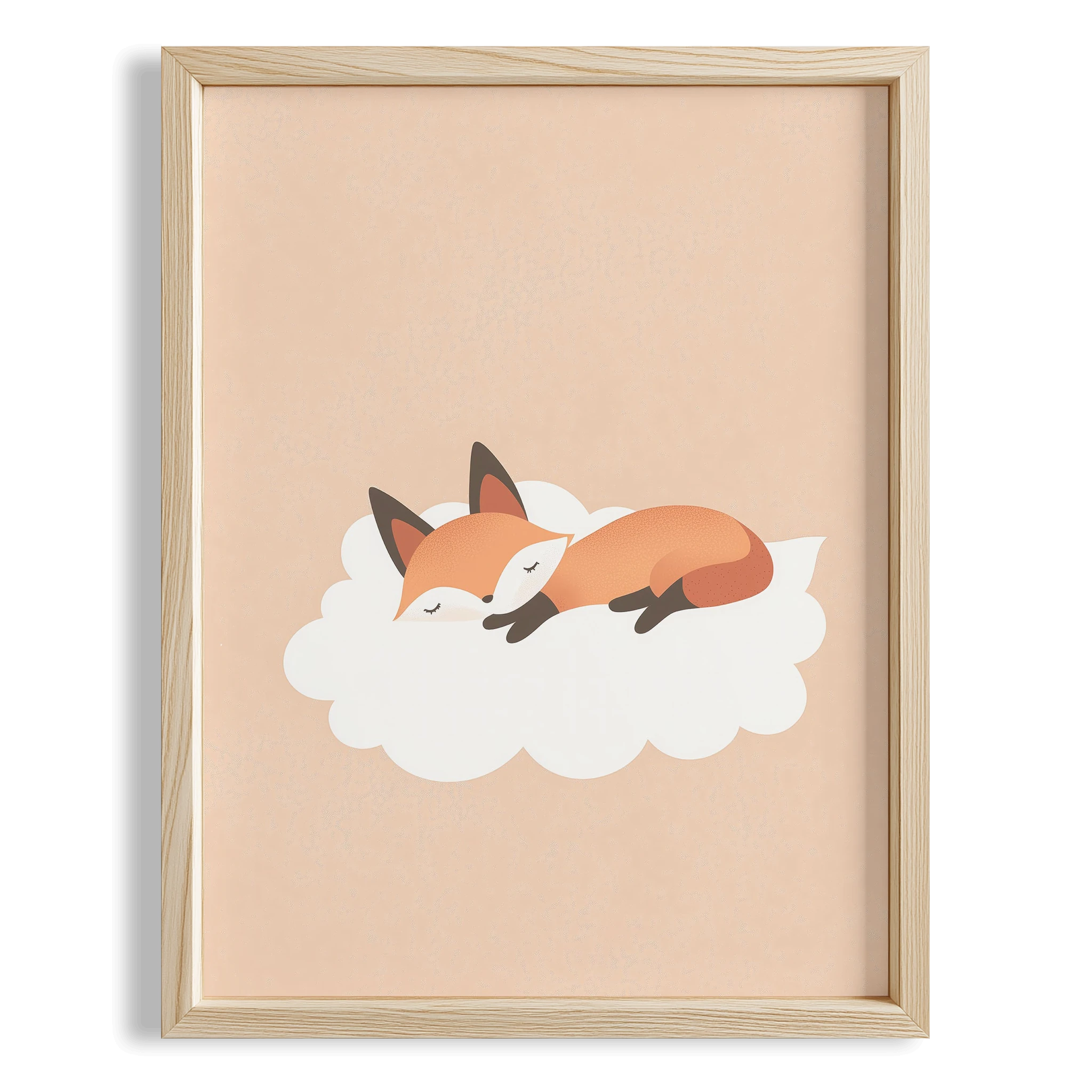 Bulut Üstünde Uyuyan Tilki - Somon Fon