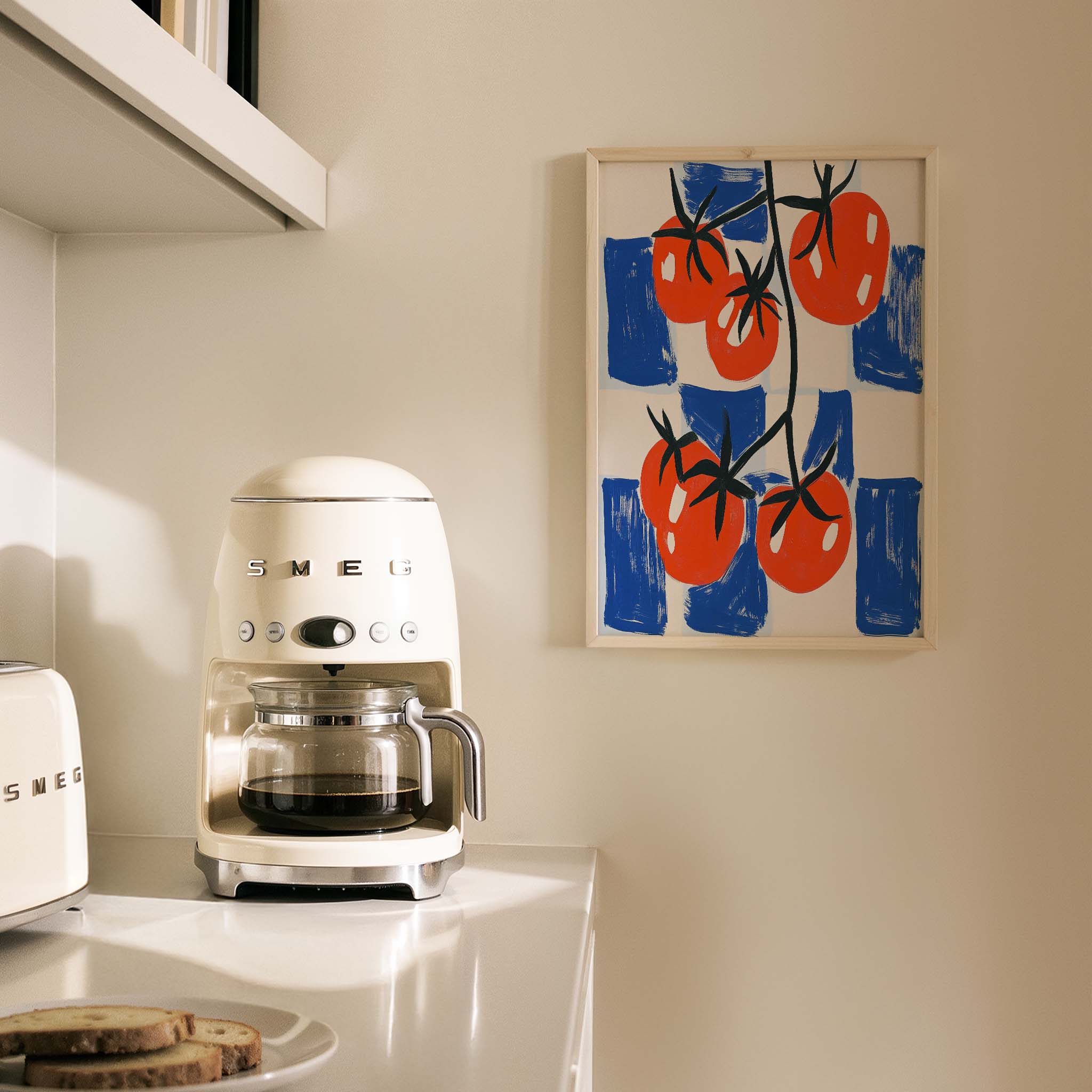 Salkım Domates II Retro Pop Art Mutfak Duvar Tablosu