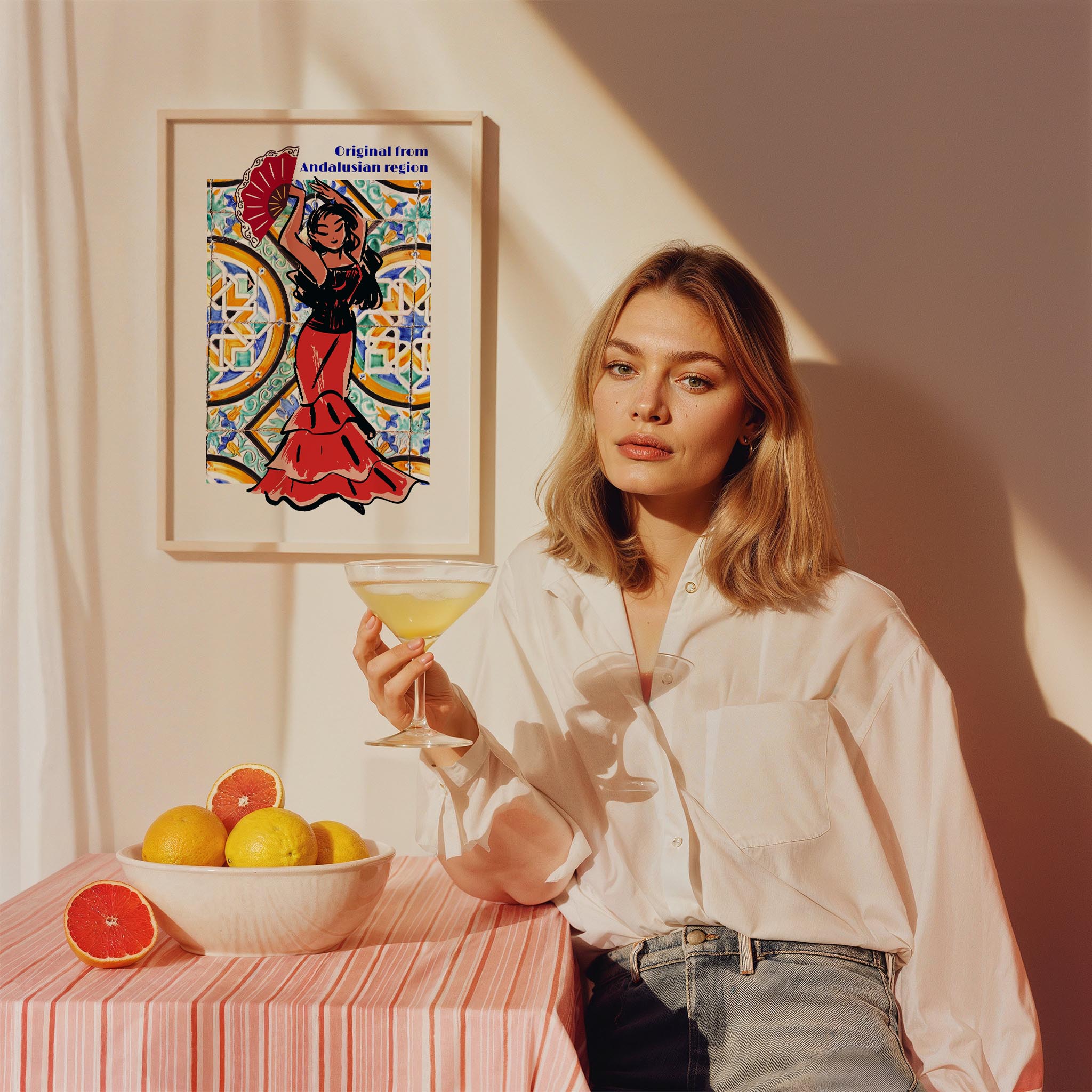 Flamenco Seramik Desen II Akdeniz İspanya Koleksiyonu Mutfak Duvar Tablosu