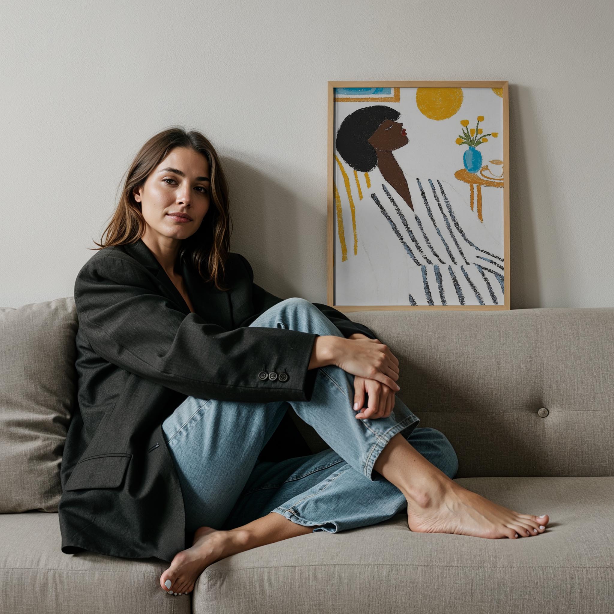 Kadın Portre XXVI - Çizgili Bohem