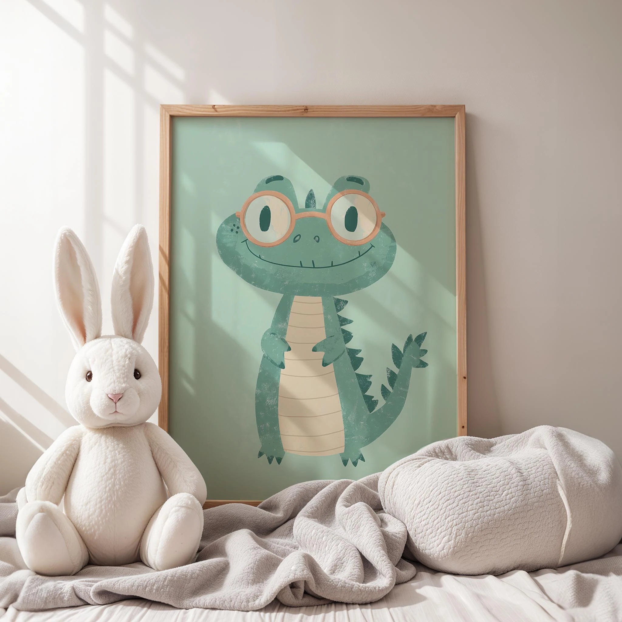 Sevimli Timsah - Mavi Fon