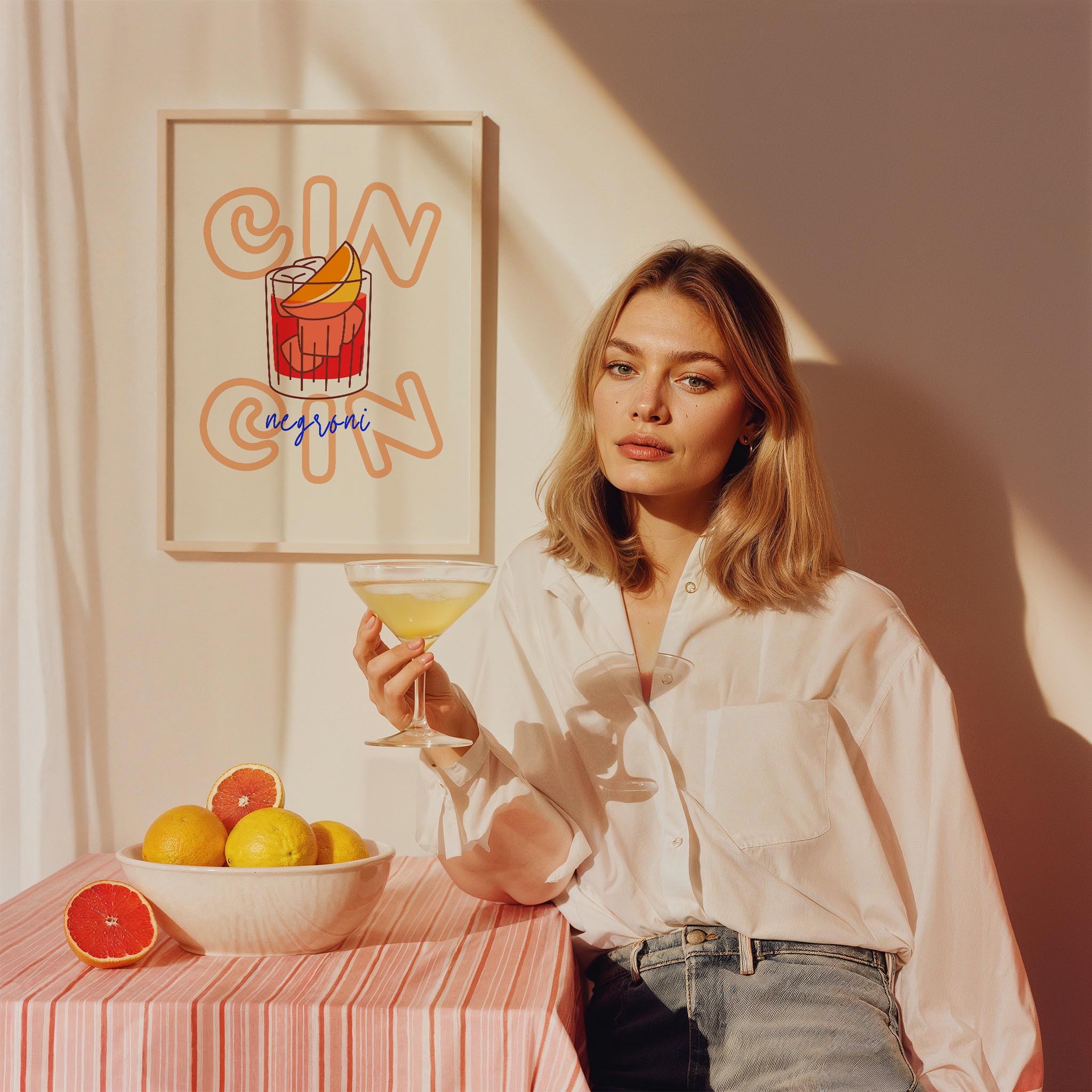 Negroni Kokteyller Mutfak Duvar Tablosu