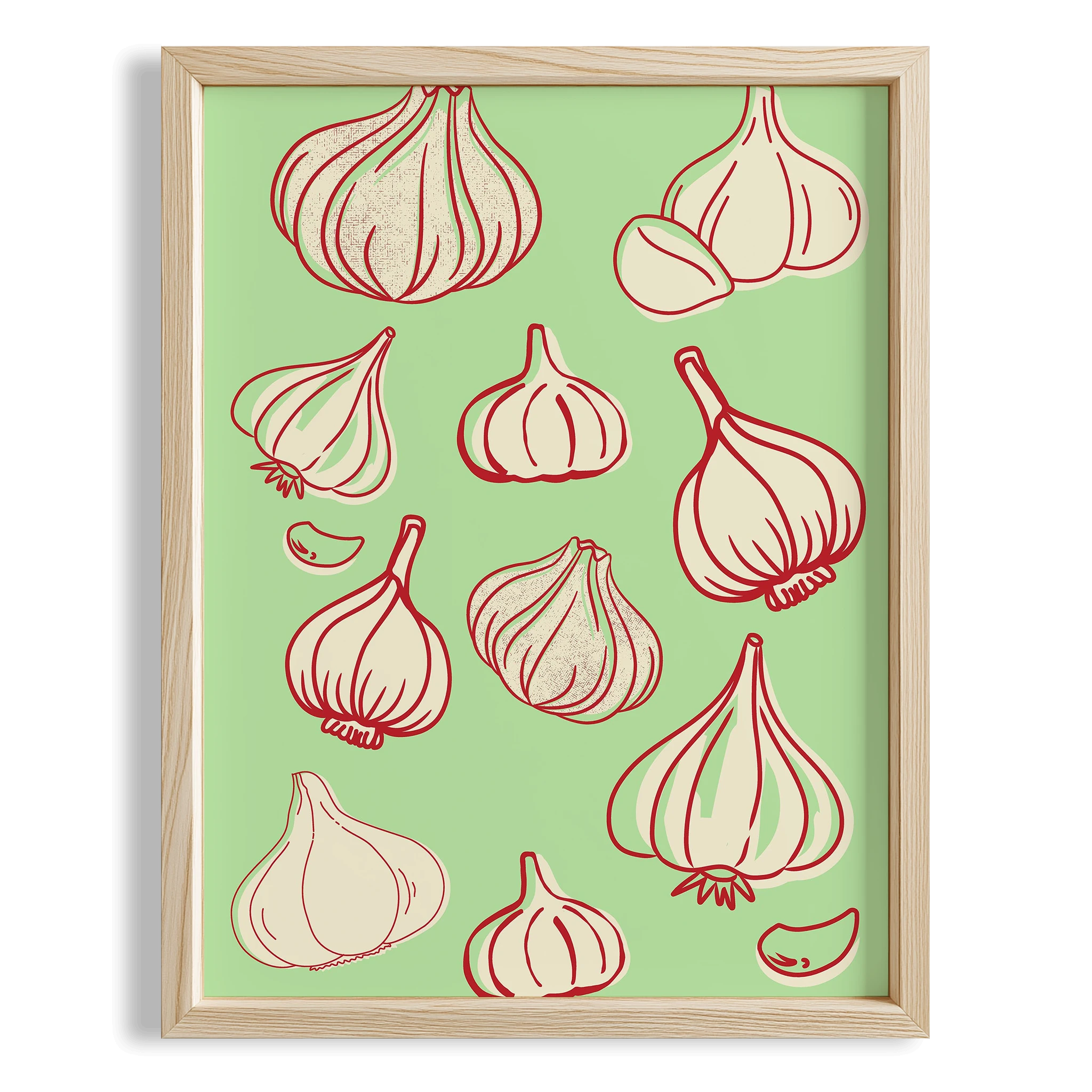 Sarımsak Sebzeler Akdeniz İtalya Koleksiyonu Mutfak Duvar Tablosu