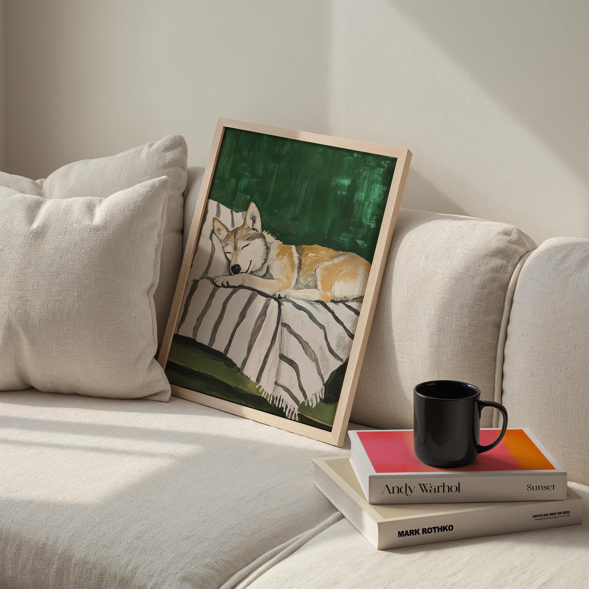 Köpek Portre VIII - Husky Çizgili Zümrüt