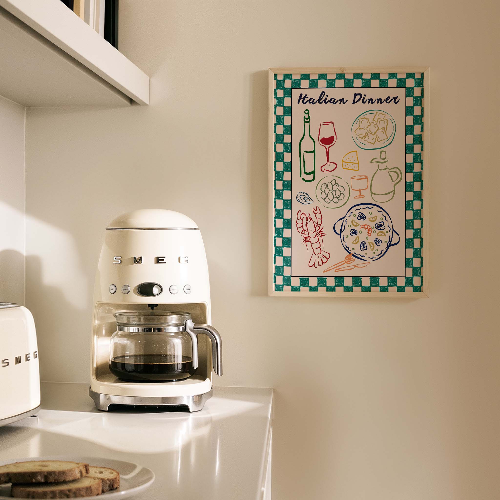Italian Dinner Akdeniz İtalya Koleksiyonu Mutfak Duvar Tablosu