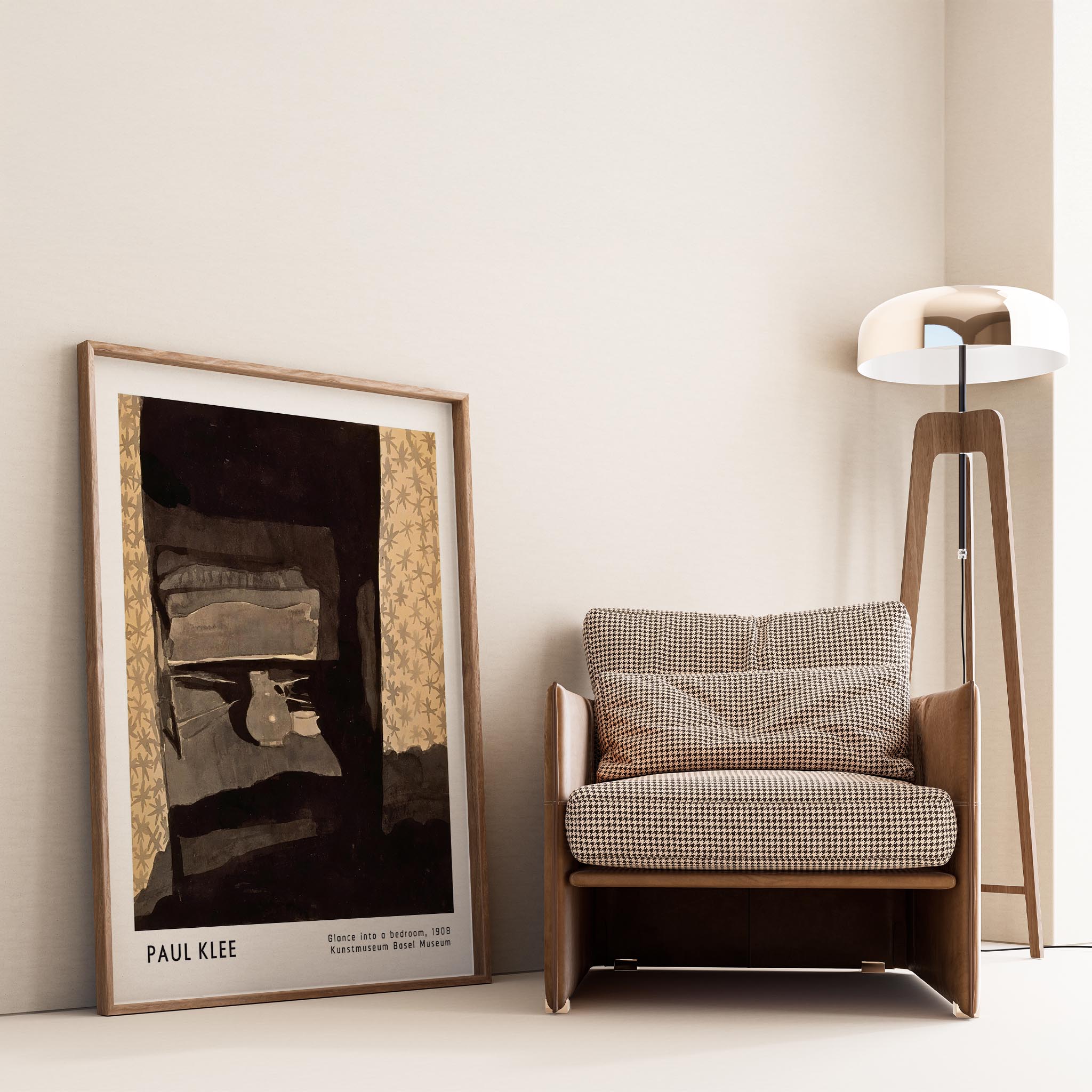 Paul Klee Bir Yatak Odasına Bakış 1908 Suluboya I Duvar Tablosu