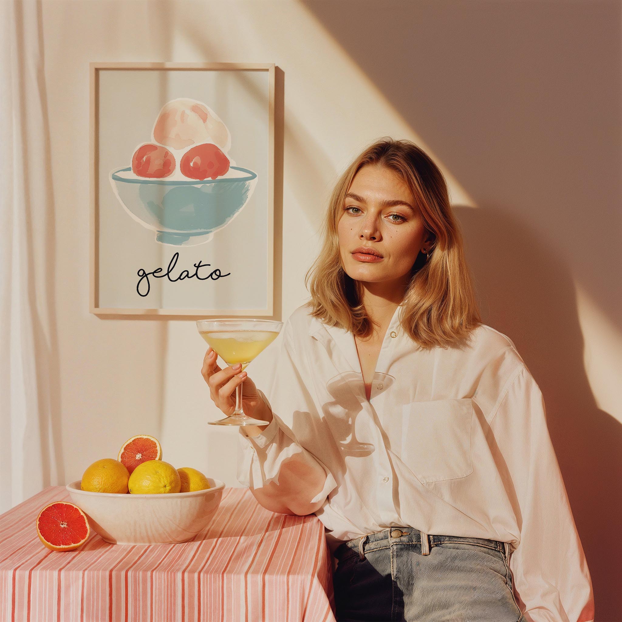 Gelato İllüstrasyon Retro Maximalist Mutfak Duvar Tablosu