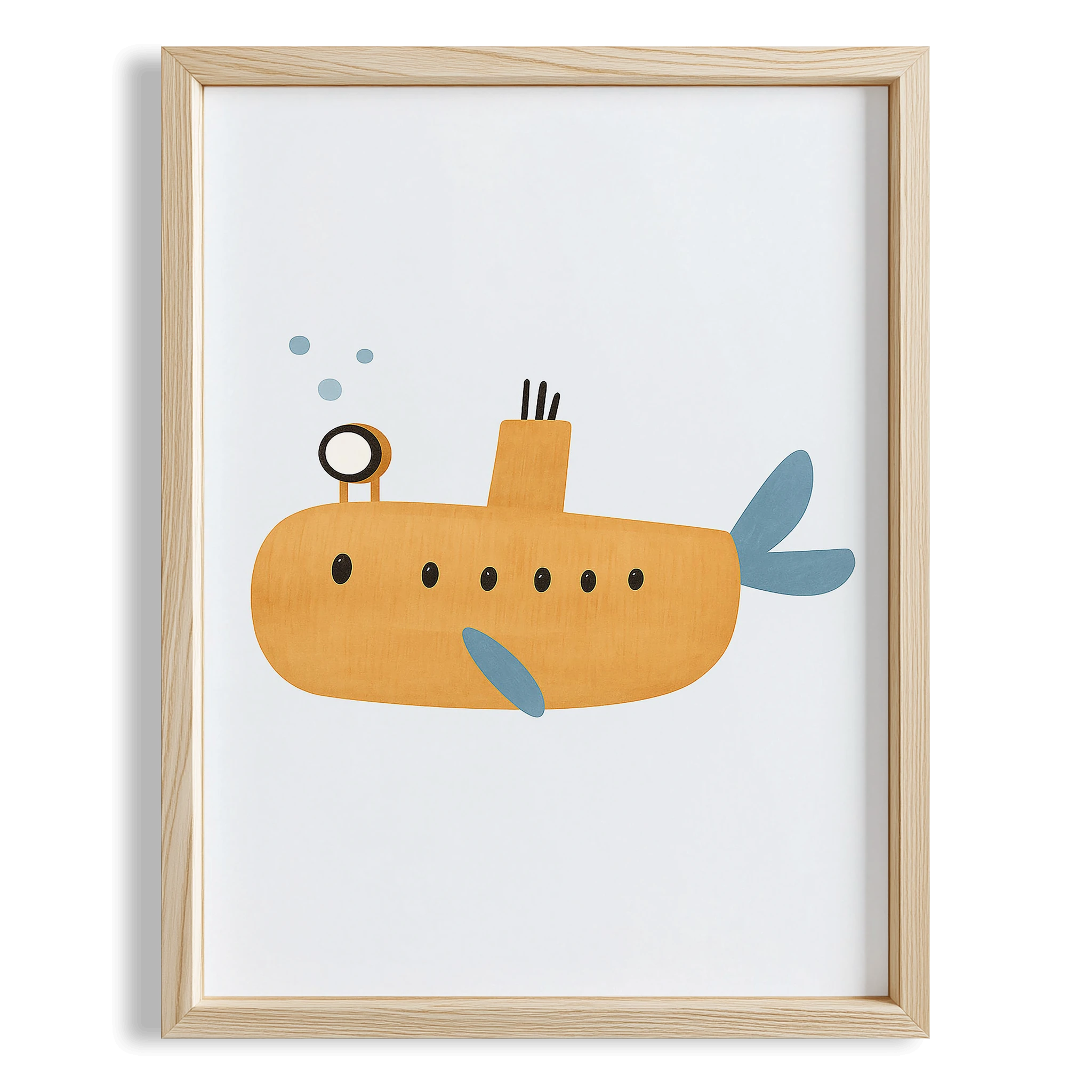 Sevimli Denizaltı Deniz Temalı Çocuk Odası Ahşap Tablo