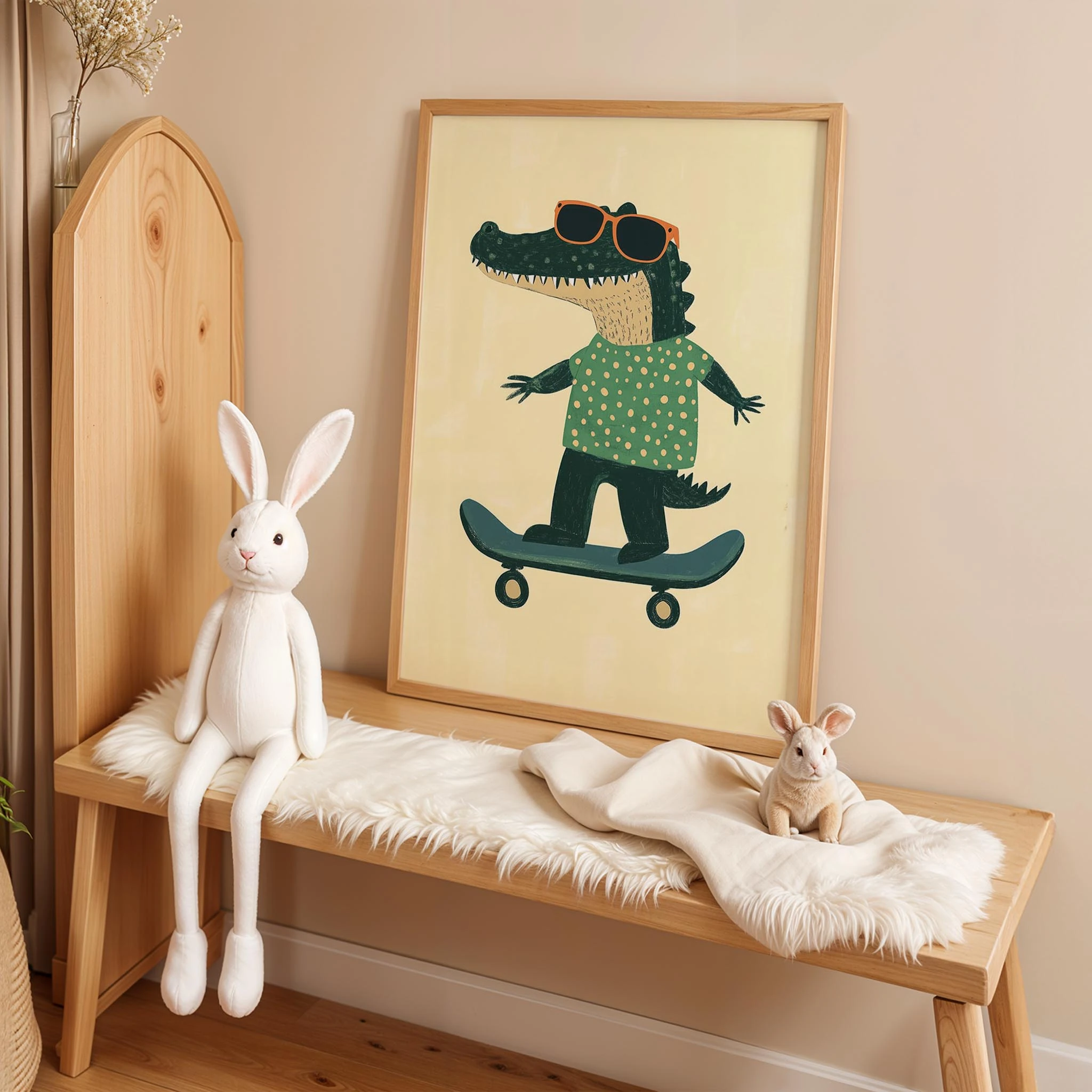 Kaykaycı Timsah - Krem Fon