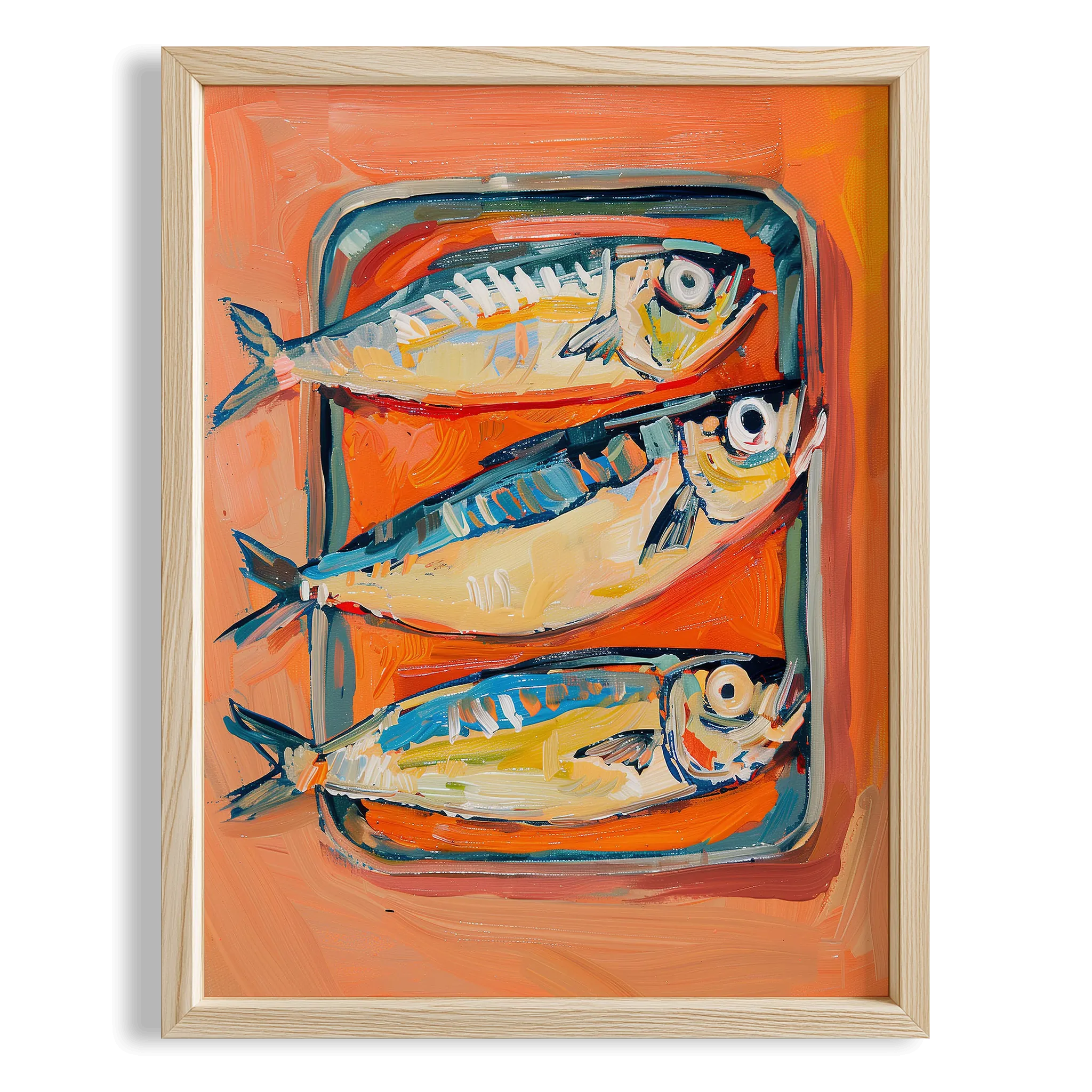 Sardalyalar Coastal Stili Mutfak Duvar Tablosu III